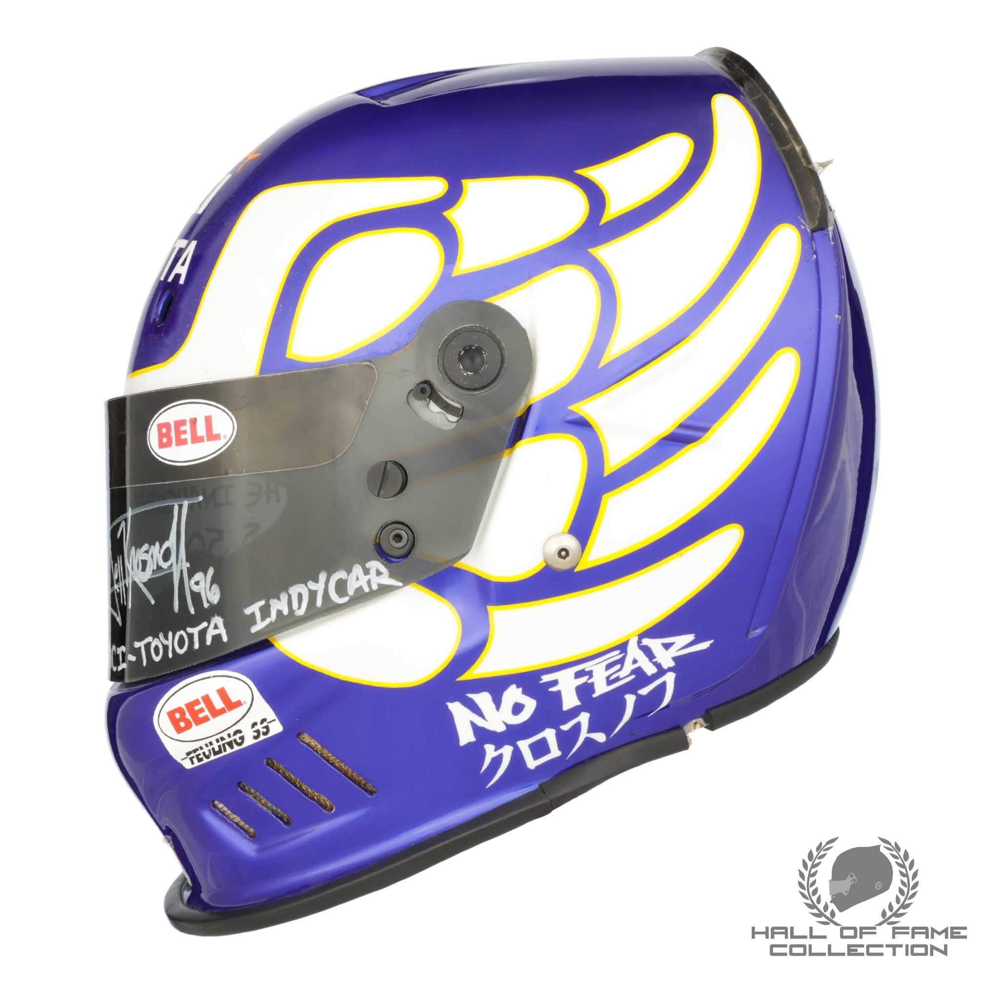 1996 Jeff Krosnoff Signed Race Used Bell Feuling Arciero-Wells Racing CART Series Helmet