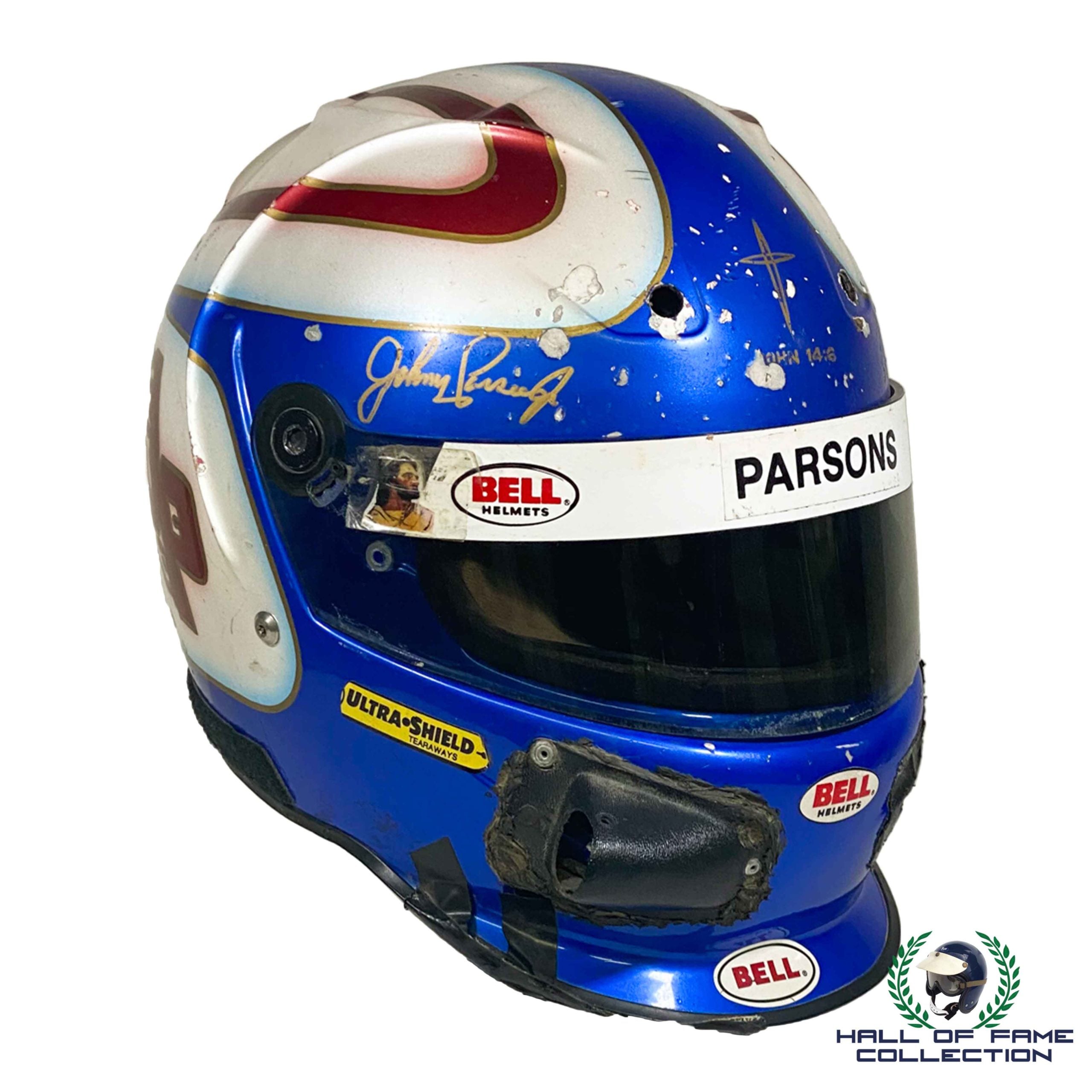 1996 Johnny Parsons Jr. Signed Race Used Indy 500 Bell Helmet
