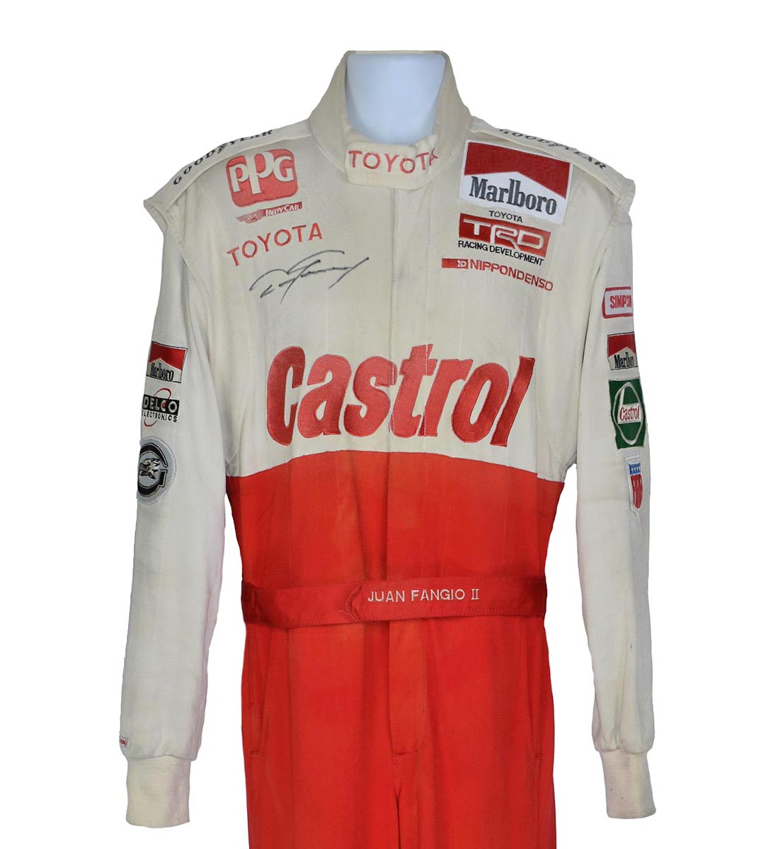 1996 Juan Fangio II Signed Race Used AAR CART IndyCar Suit