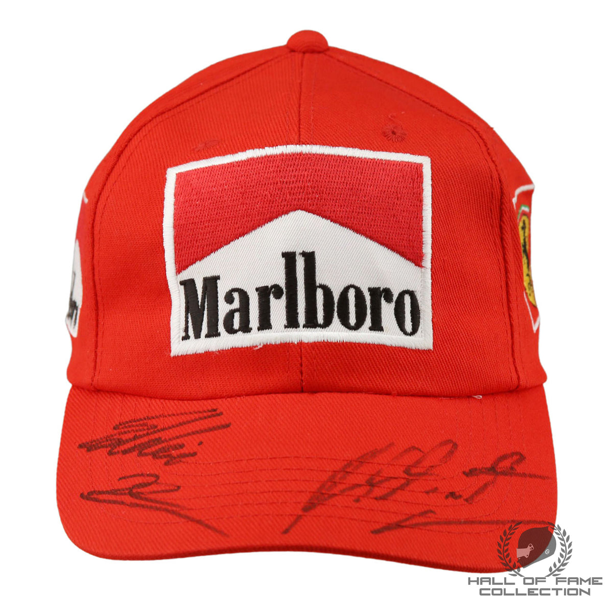 1996 Michael Schumacher & Eddie Irvine Signed Official Scuderia Ferrari F1 Hat