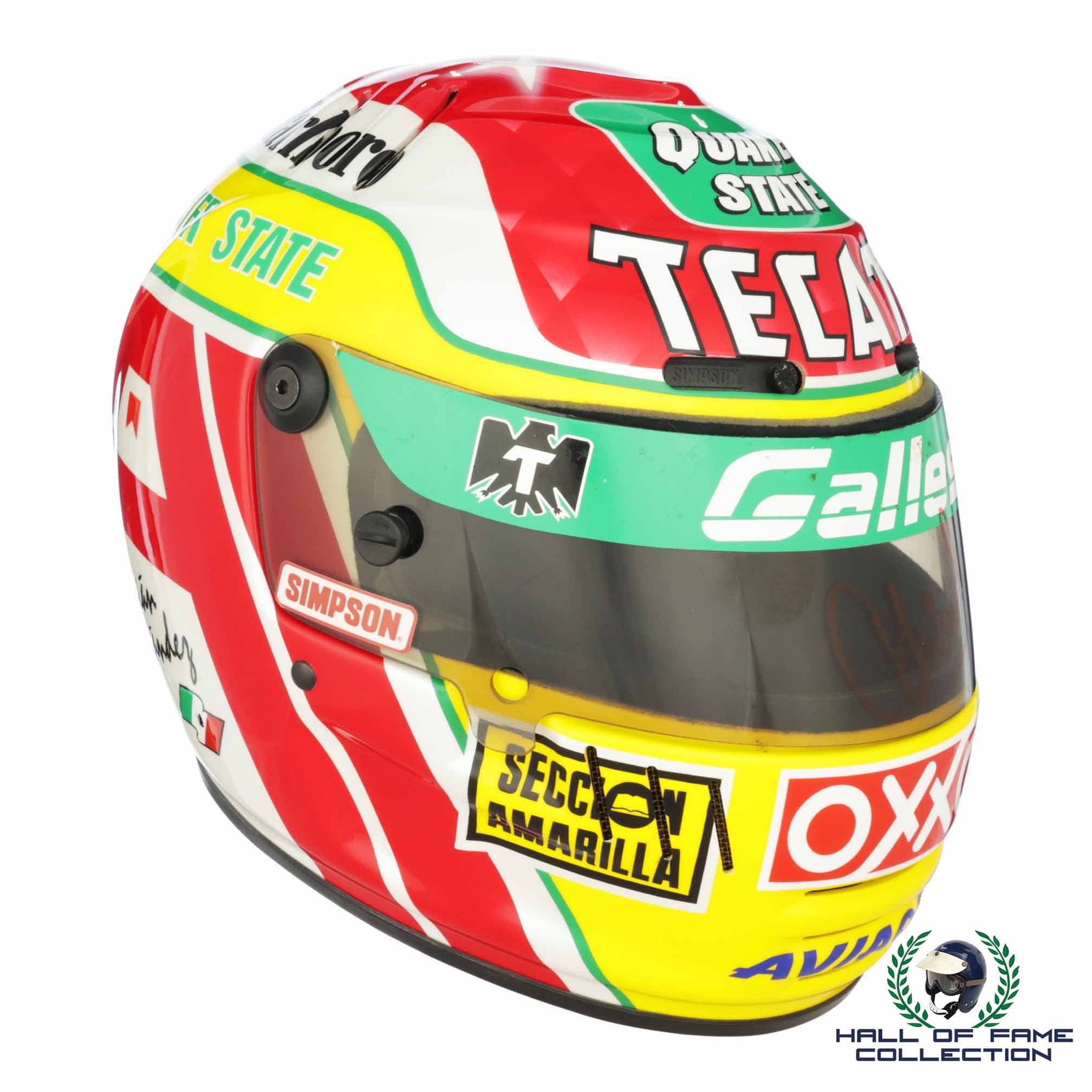 1995 Adrian Fernandez Signed Replica Galles Racing Simpson IndyCar Helmet