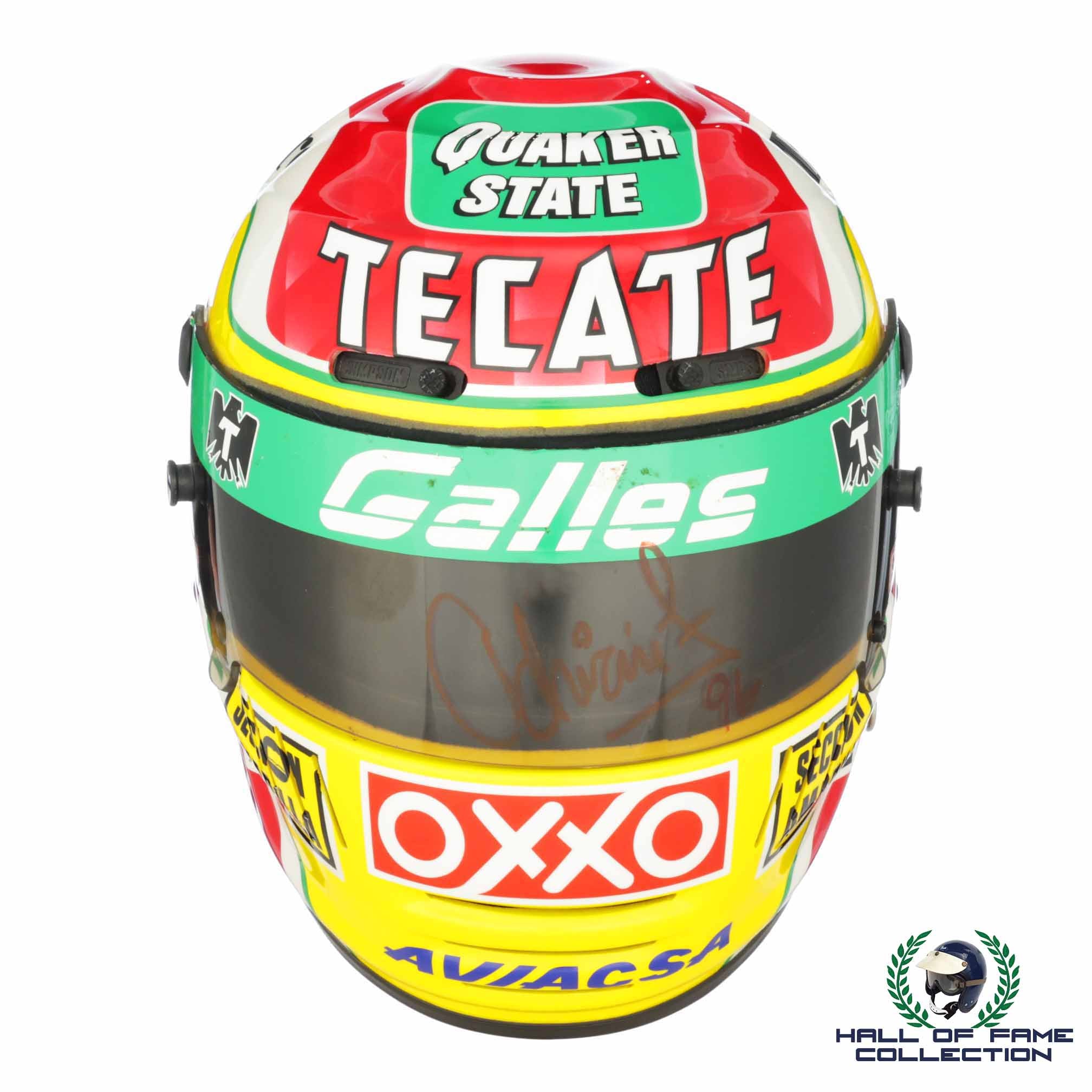 1995 Adrian Fernandez Signed Replica Galles Racing Simpson IndyCar Helmet