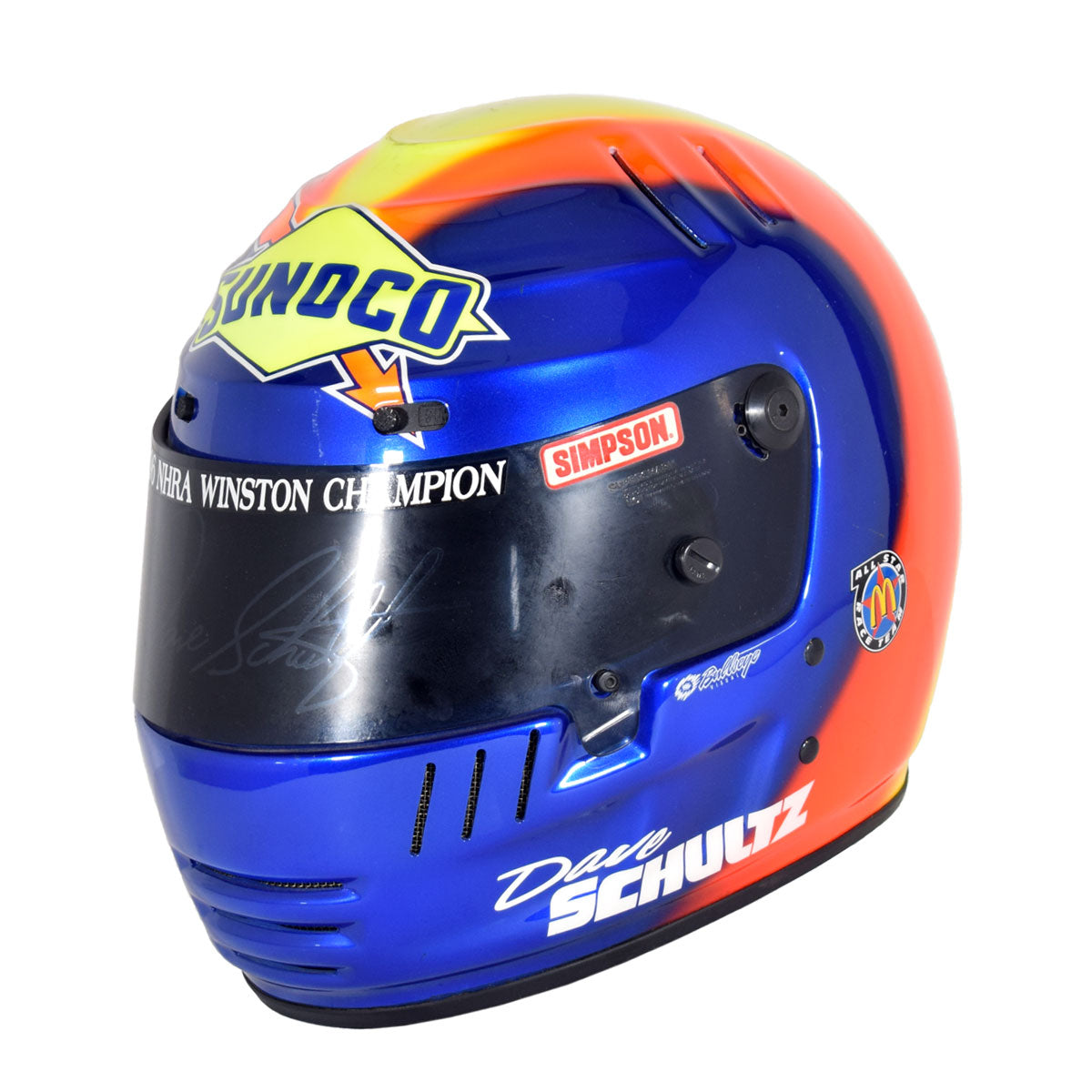 1996 Dave Schultz Pro Stock Motorcycle Drag Race Used Helmet