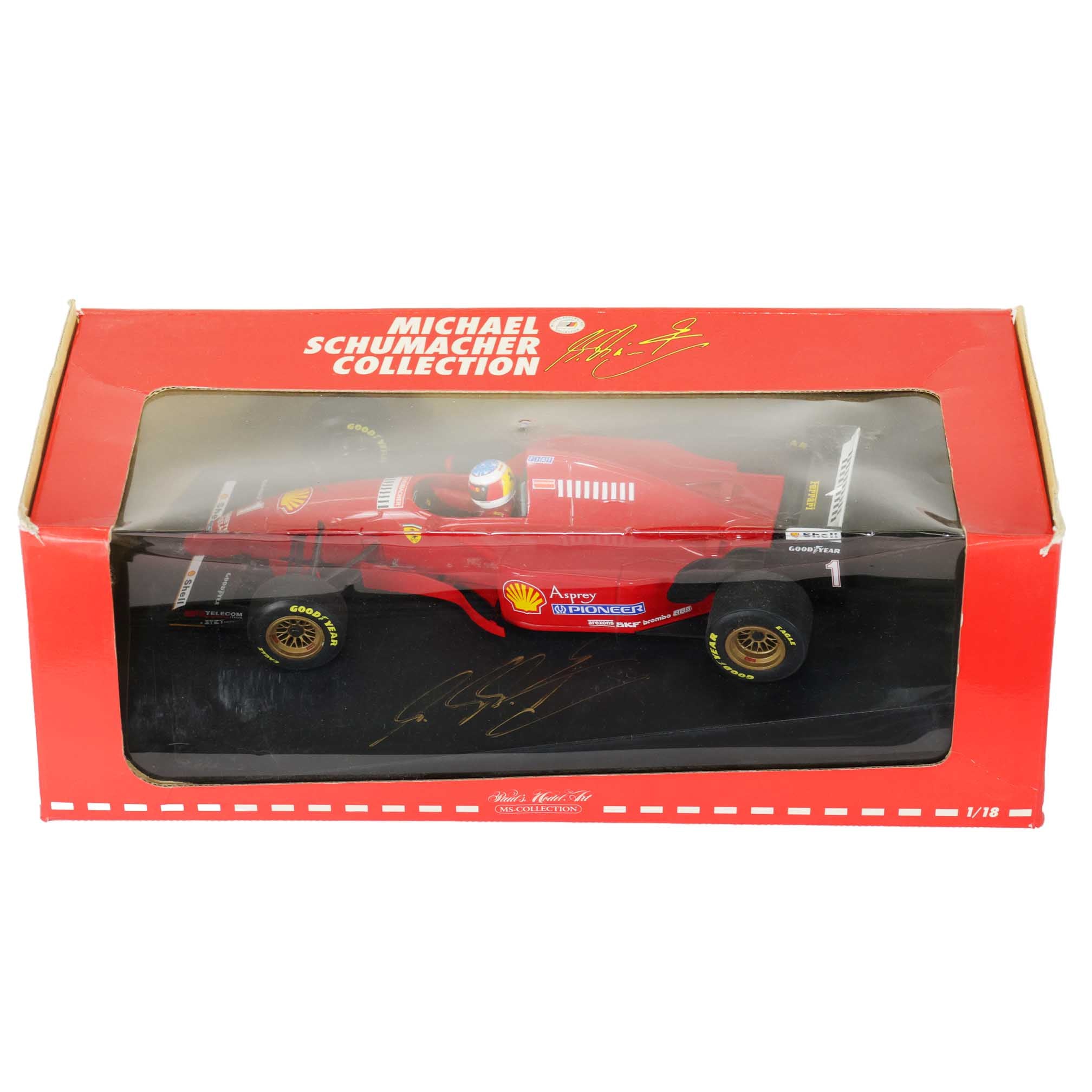 1996 Michael Schumacher Signed Scuderia Ferrari 1:18 Scale F1 Model