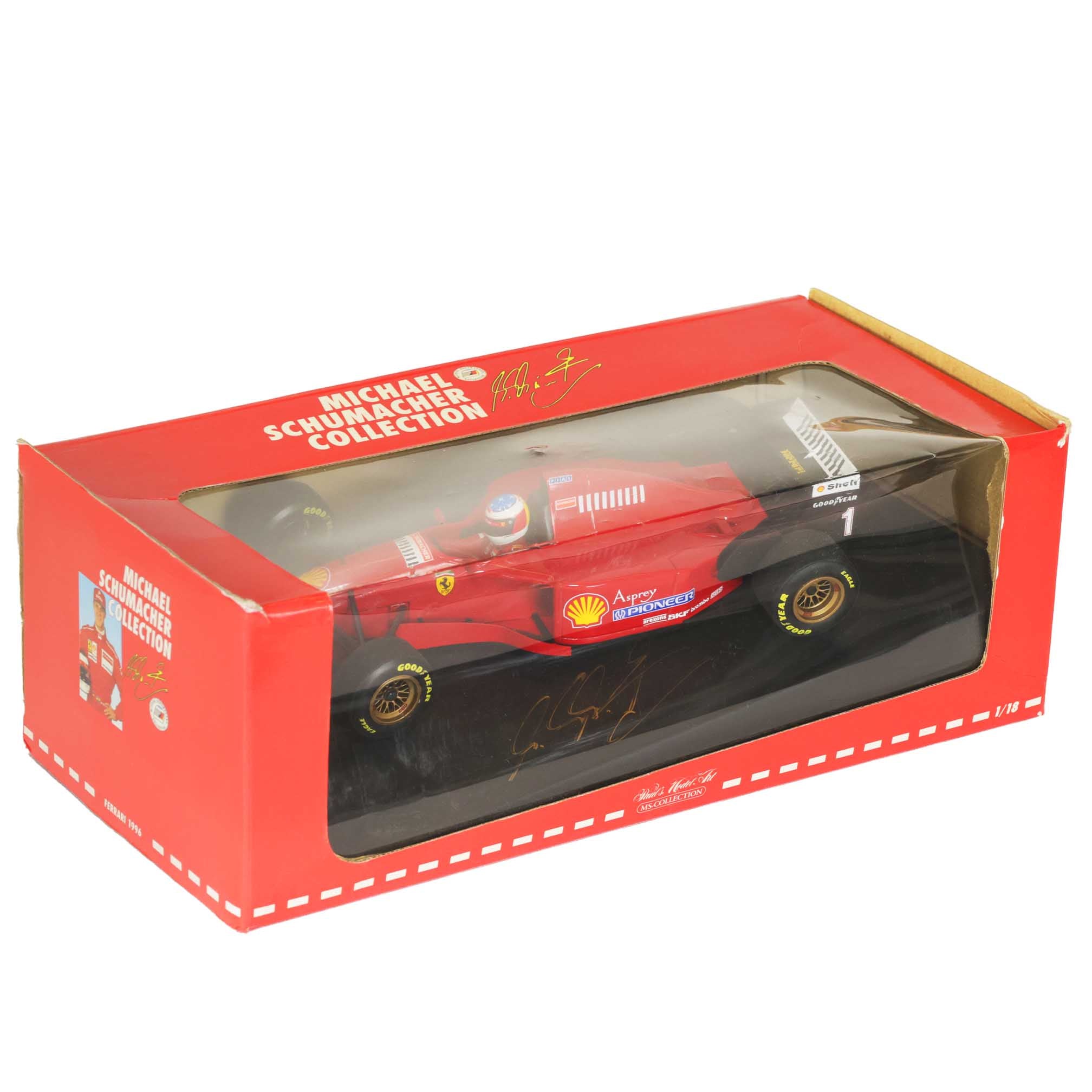 1996 Michael Schumacher Signed Scuderia Ferrari 1:18 Scale F1 Model