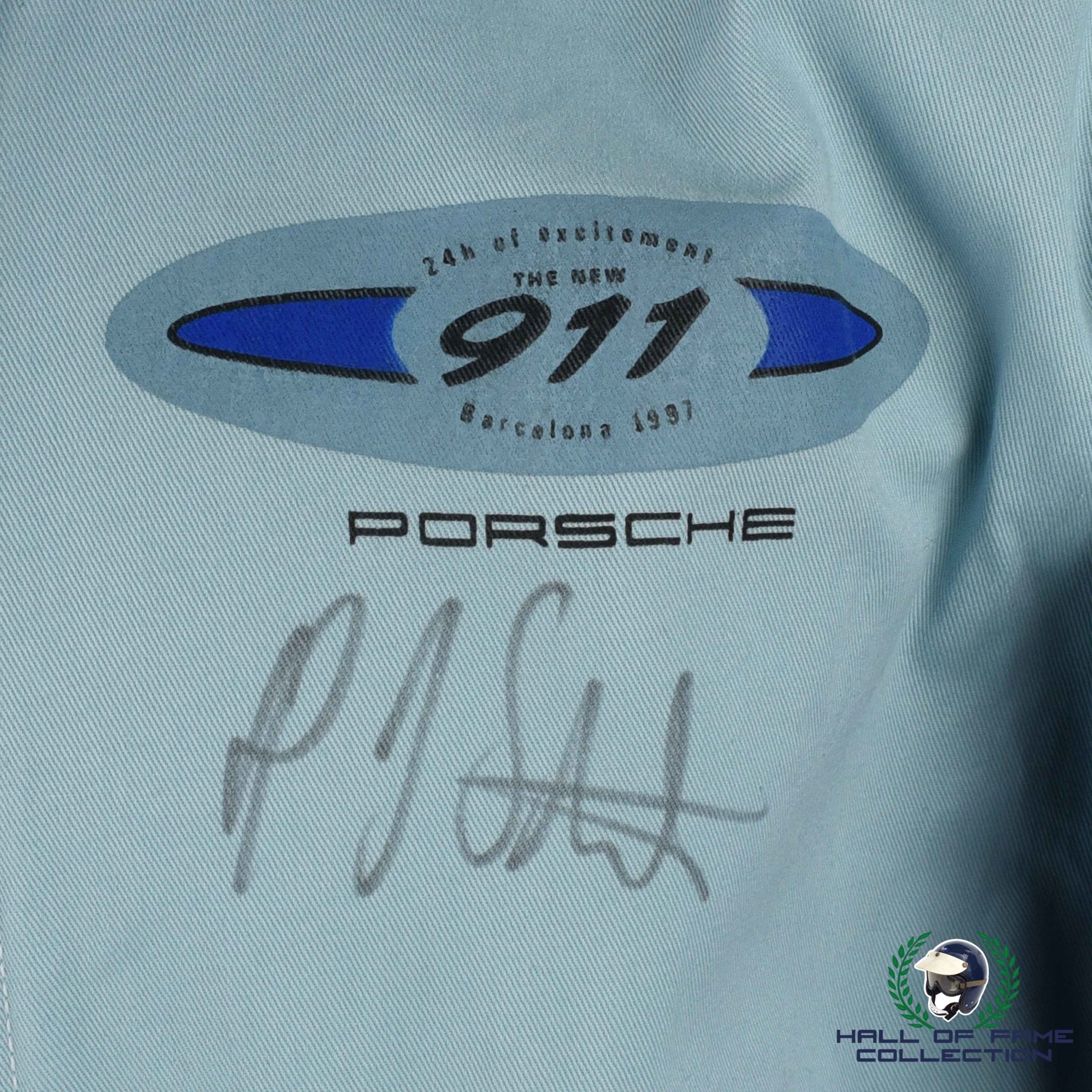 1997 Hans Stuck Signed Porsche 911 24hr Barcelona Sportscar Suit