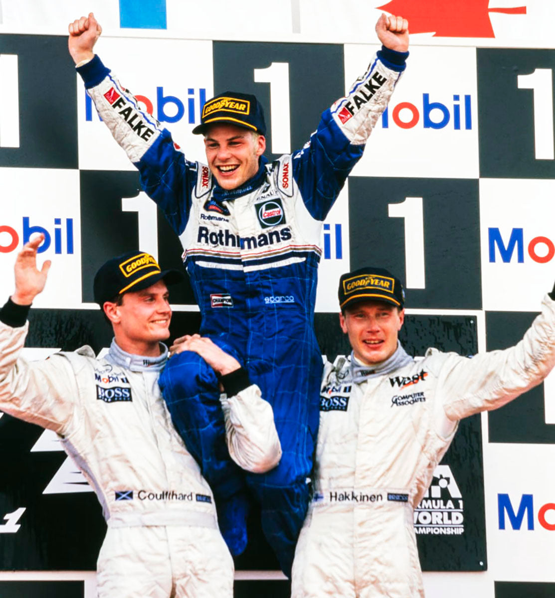 1997 Jacques Villeneuve World Championship Used Rothmans Williams Renault Bell Dominator F1 Helmet