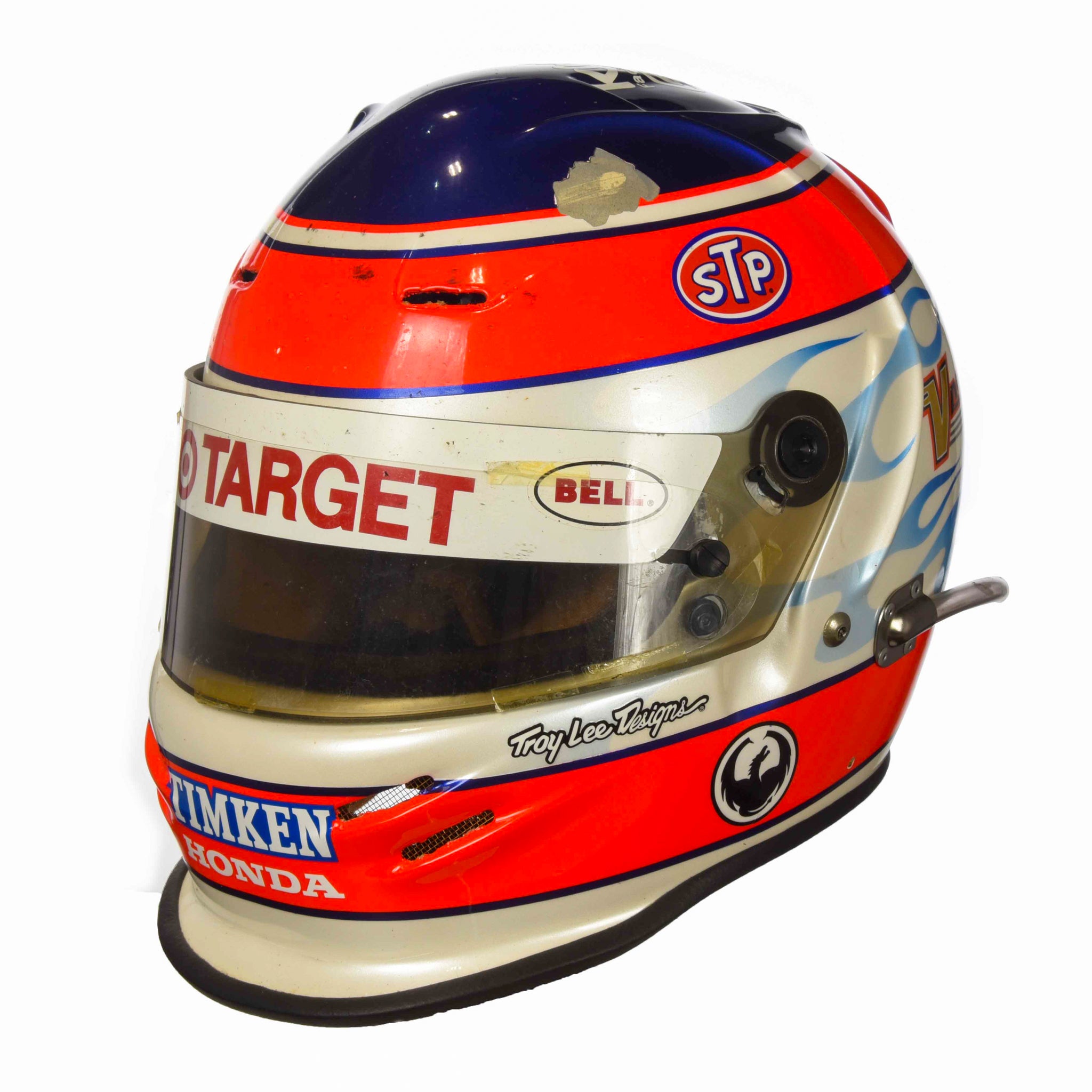 1997 Jimmy Vasser Signed Race Used Target Chip Ganassi Bell Dominator IndyCar Helmet