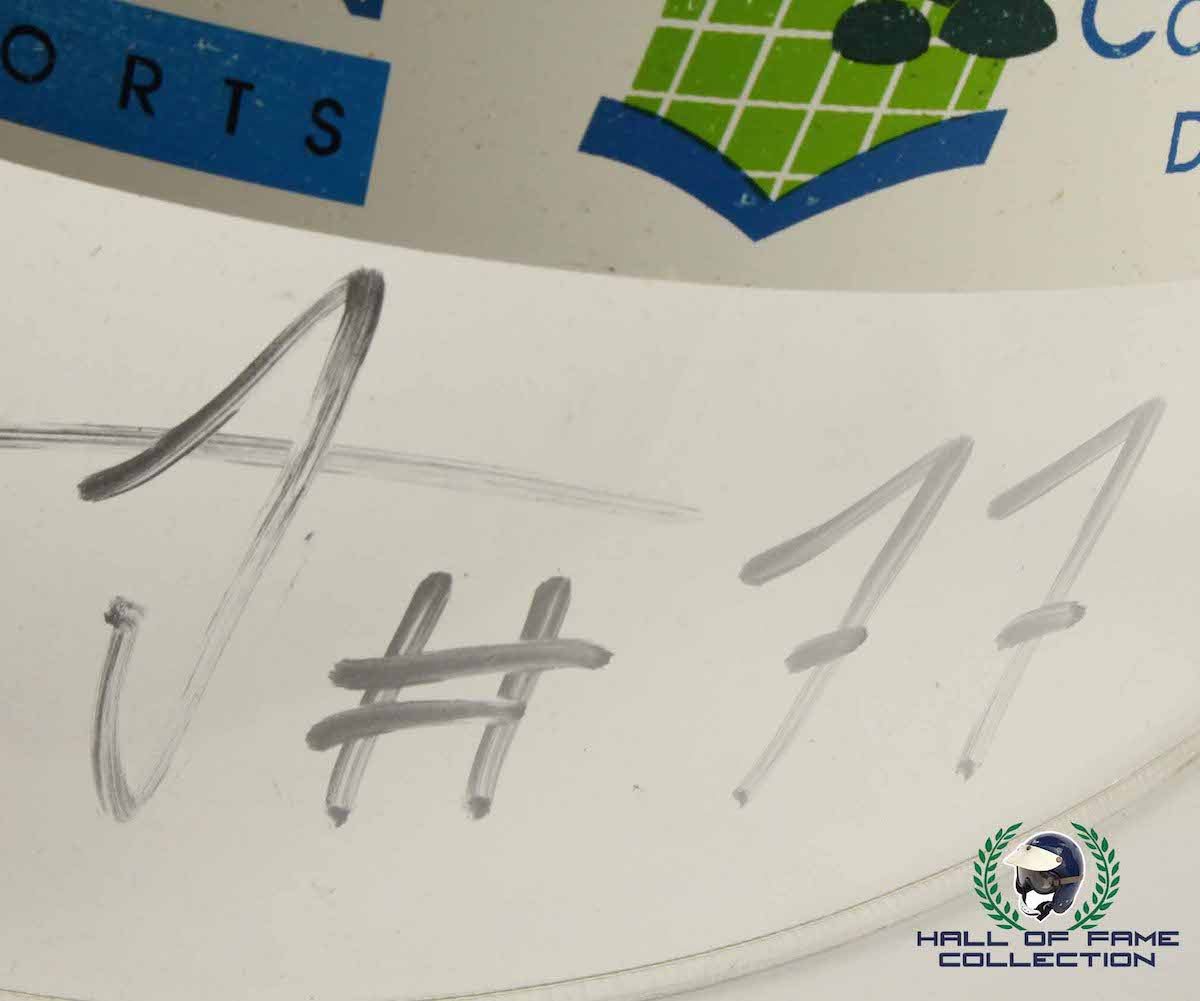 1997 Stephan Gregoire Signed Team Scadia IndyCar Visor