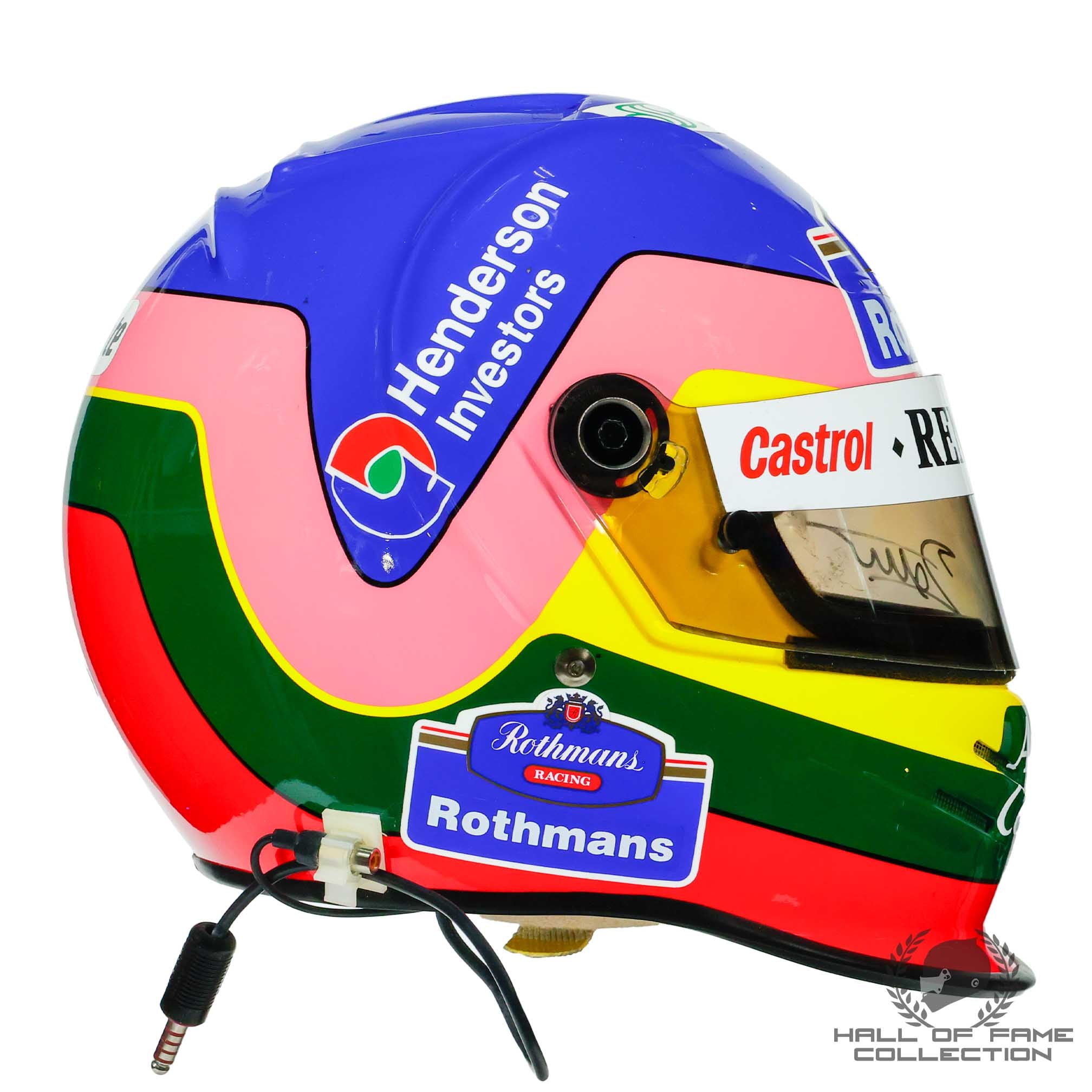 1997 Jacques Villeneuve World Championship Season Japanese GP Race Used Williams F1 Helmet