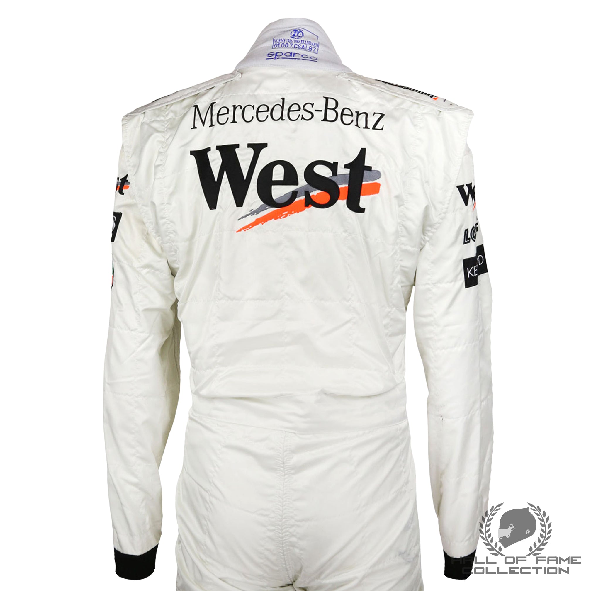 1997 Mika Hakkinen Signed Race Used Suit McLaren F1 Suit