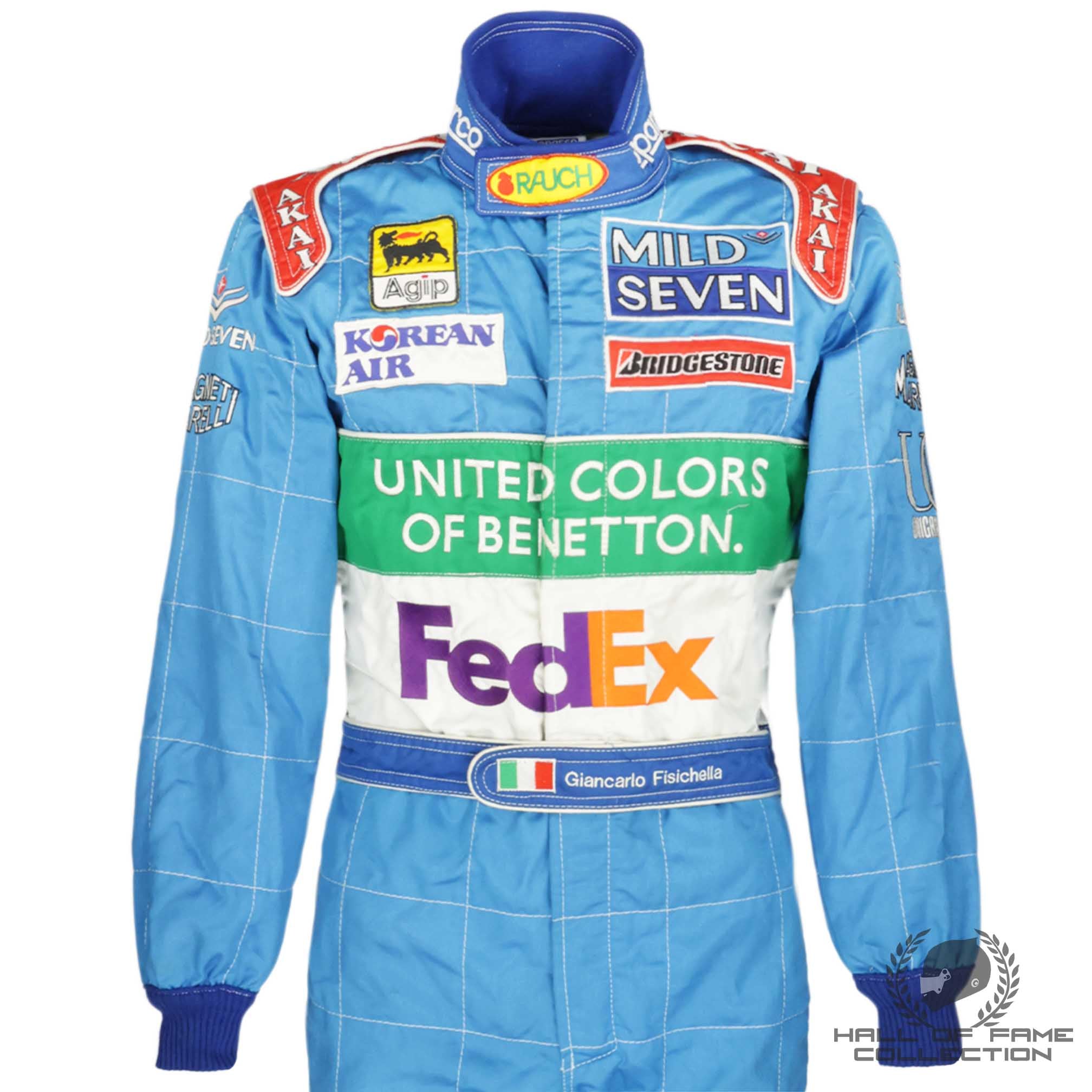 1998 Giancarlo Fisichella Race Worn Benetton F1 Suit