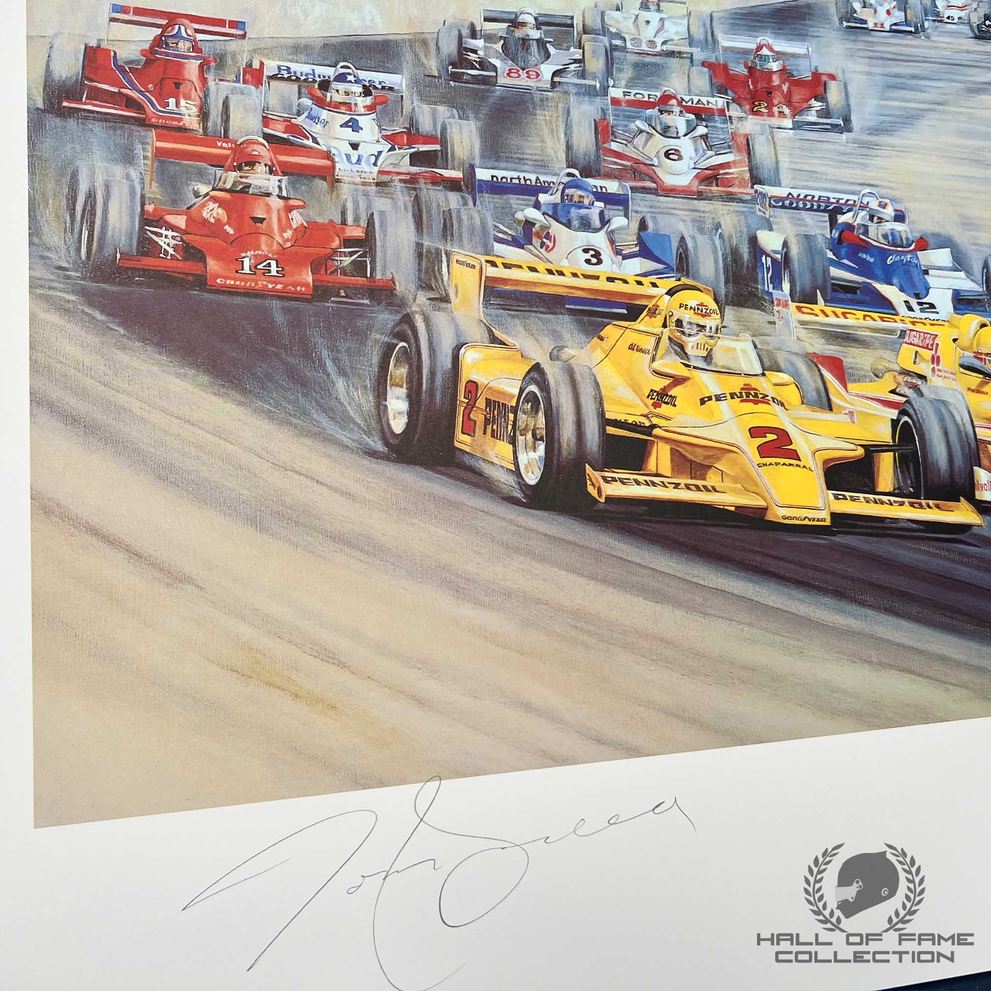 1979 Indianapolis 500 Start Original Ron Burton 24 x 30" Limited Edition Print - Signed By Tom Sneva