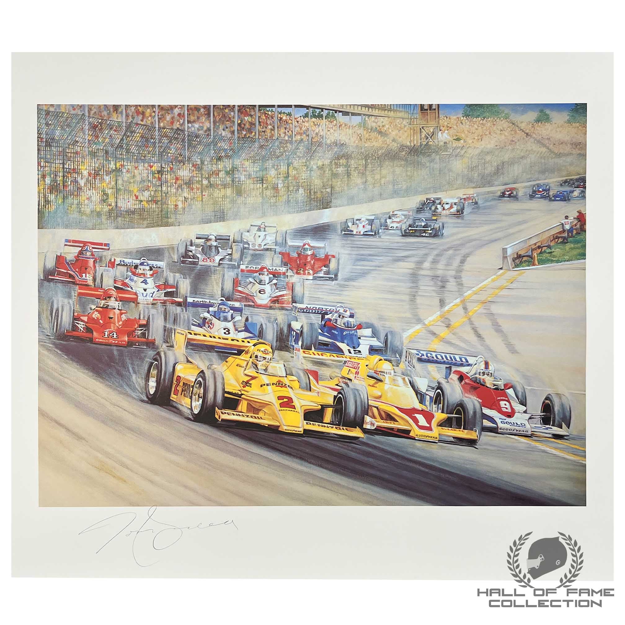 1979 Indianapolis 500 Start Original Ron Burton 24 x 30" Limited Edition Print - Signed By Tom Sneva