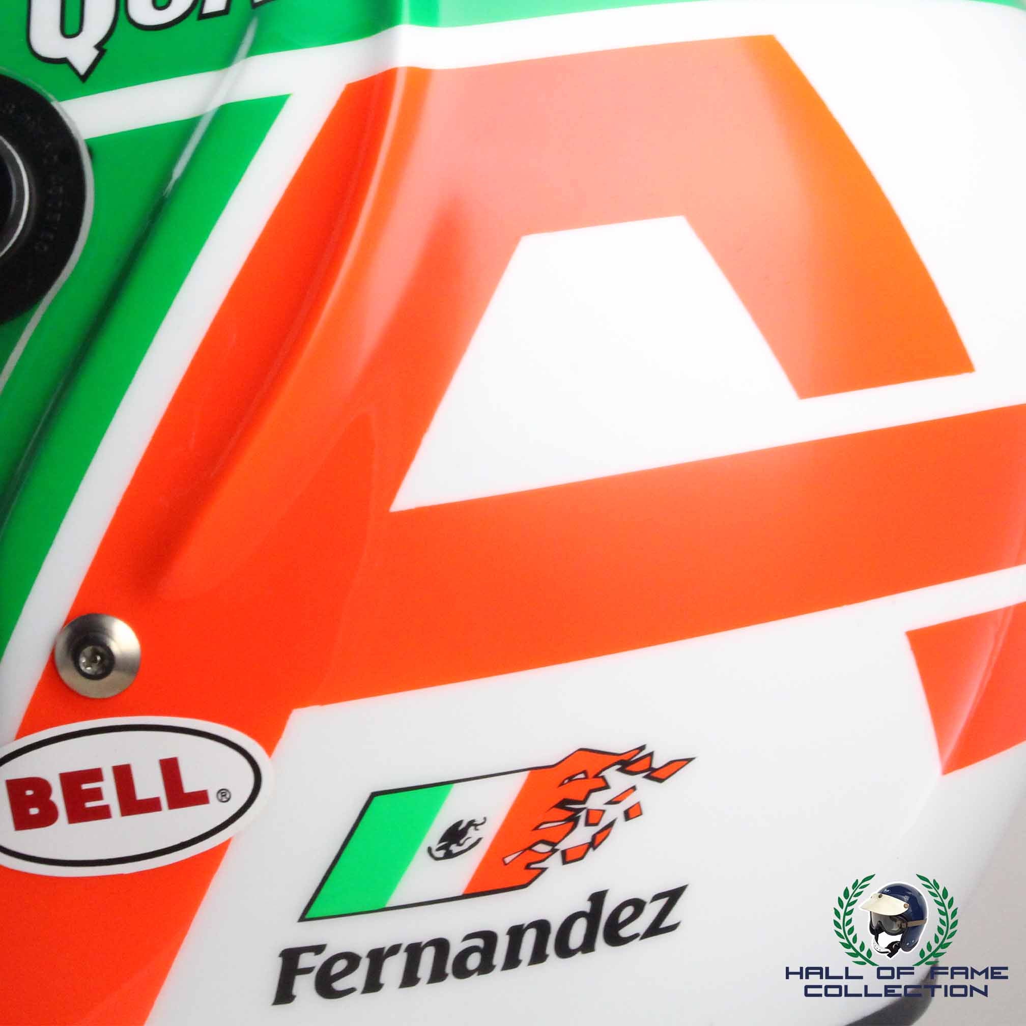 1999 Adrian Fernández Signed Race Used Pat Patrick Racing Bell Dominator IndyCar Helmet