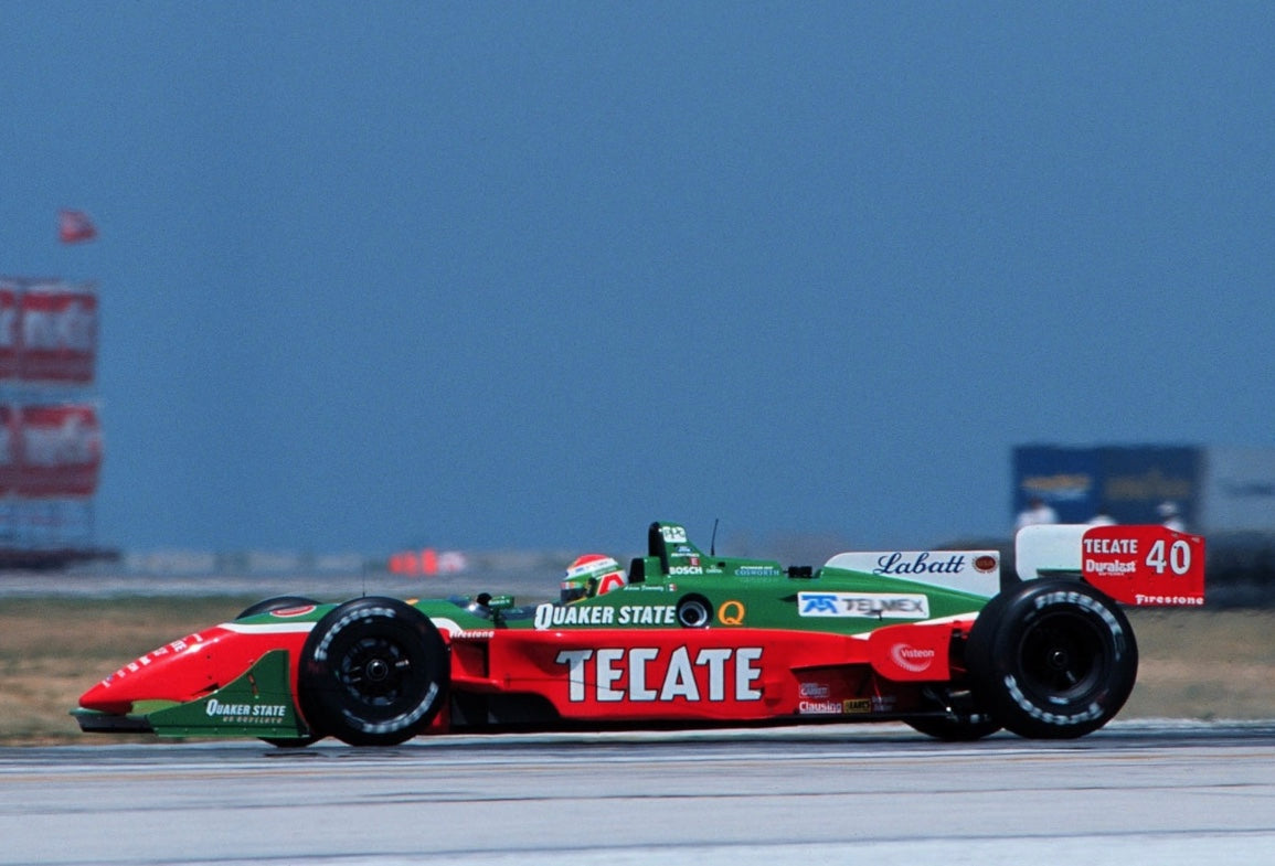 1999 Adrian Fernández Signed Race Used Pat Patrick Racing Bell Dominator IndyCar Helmet