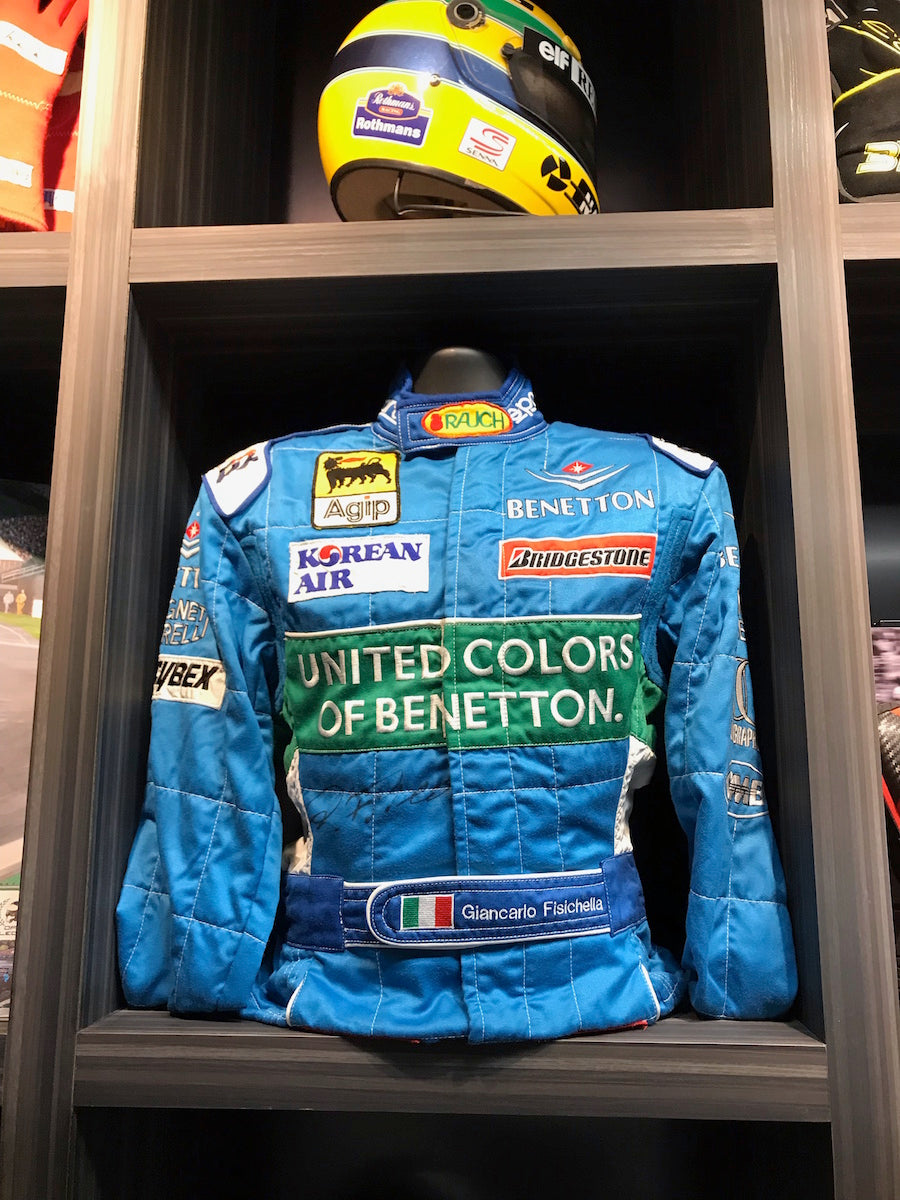 1999 Giancarlo Fisichella Signed Race Worn Benetton Formula One Suit