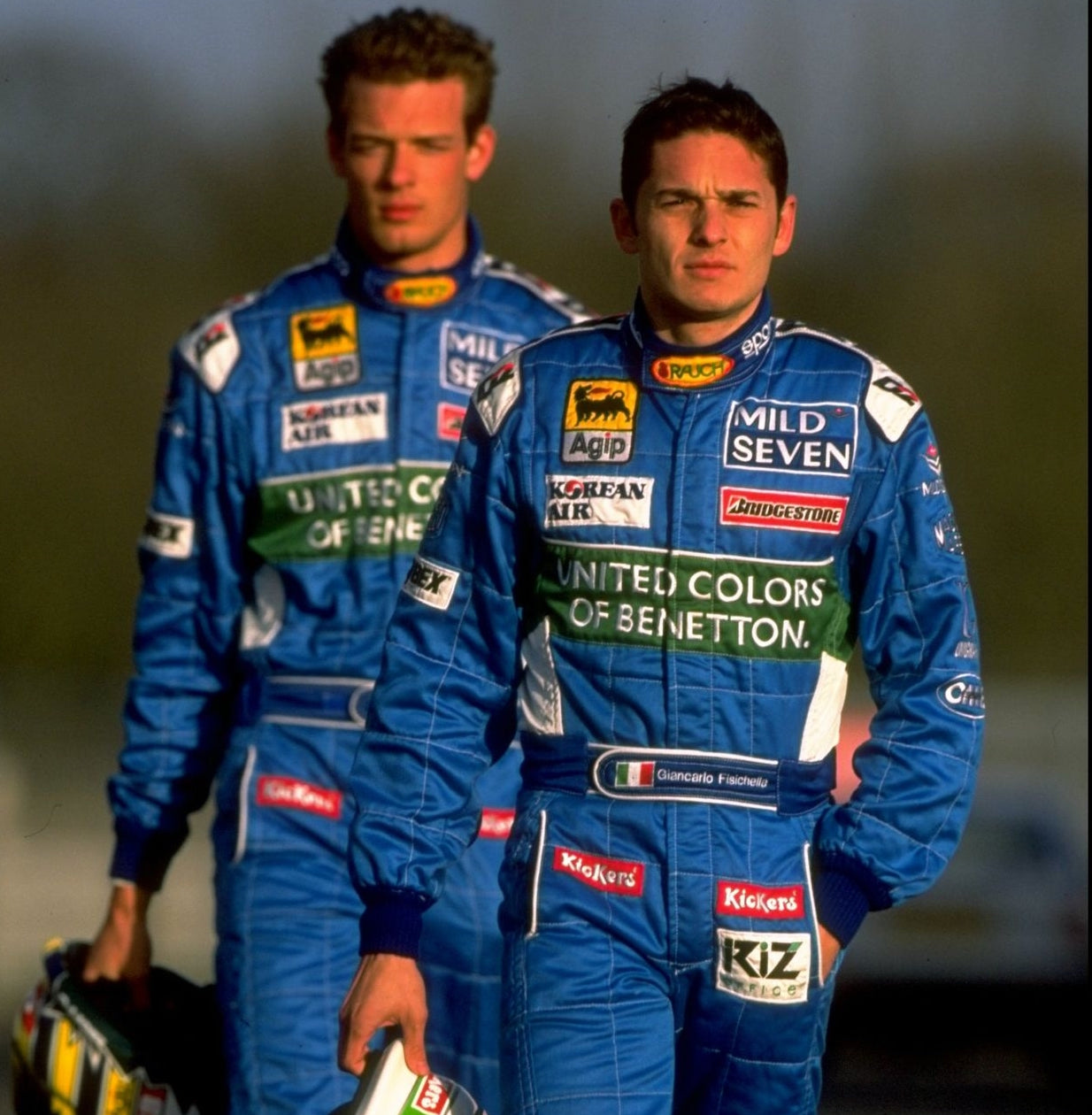 1999 Giancarlo Fisichella Signed Race Worn Benetton Formula One Suit