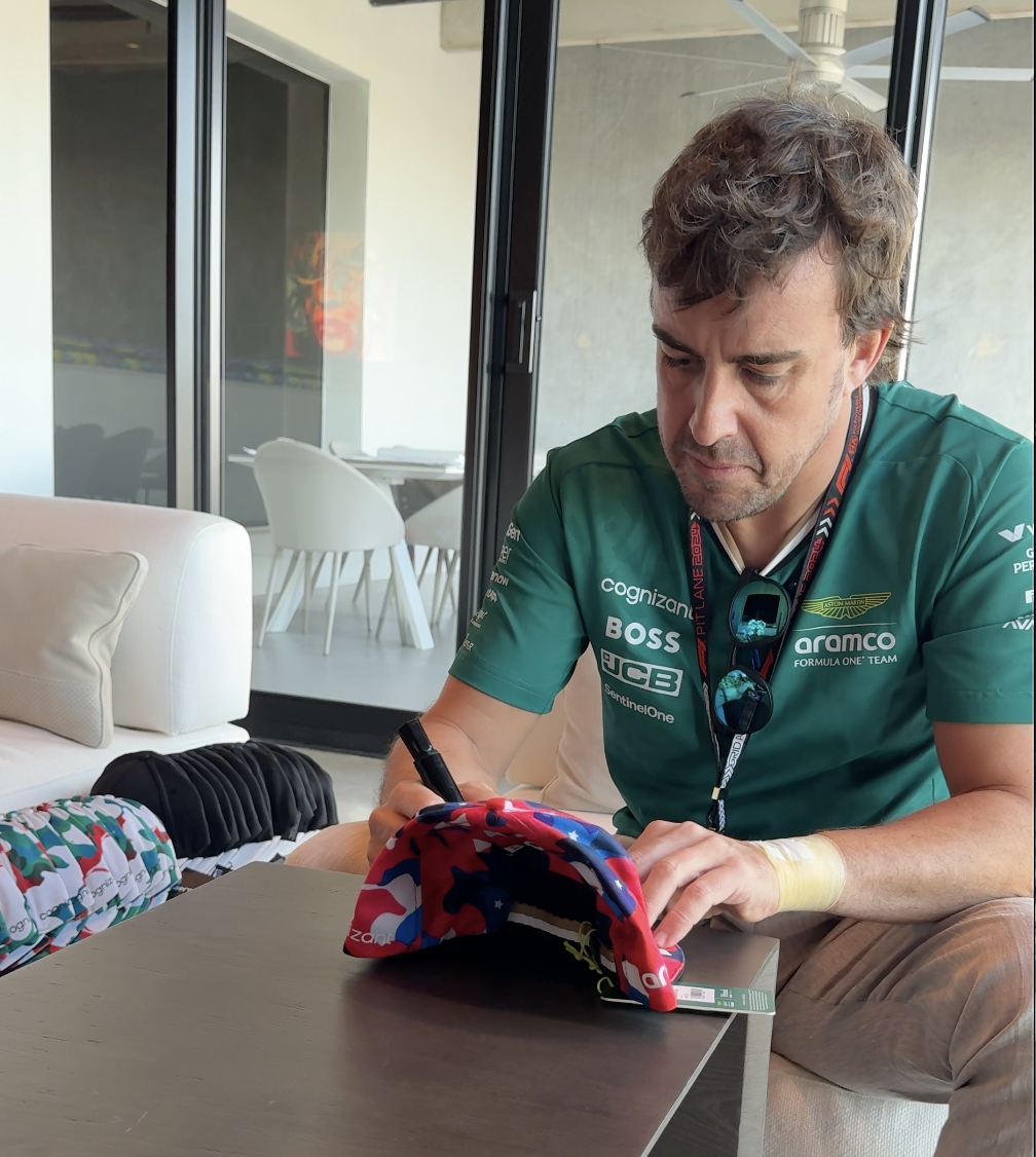 Fernando Alonso Signed United States GP Aston Martin F1 Hat