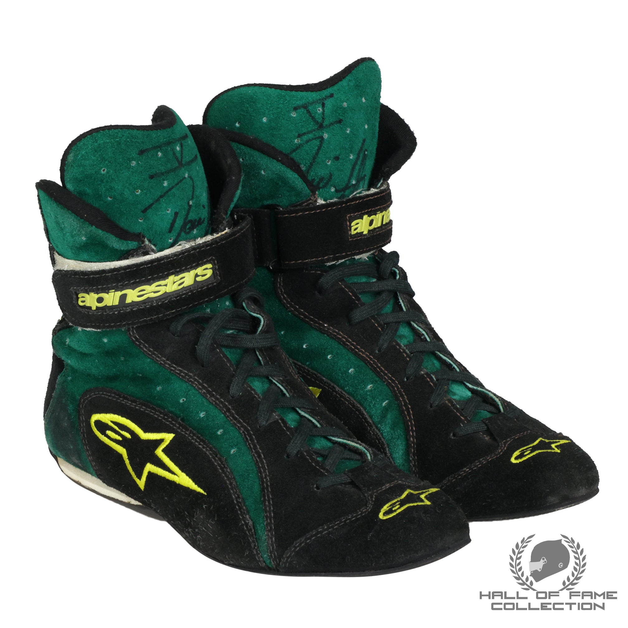 2000 Dario Franchitti Signed Race Used Team Kool Green IndyCar Boots