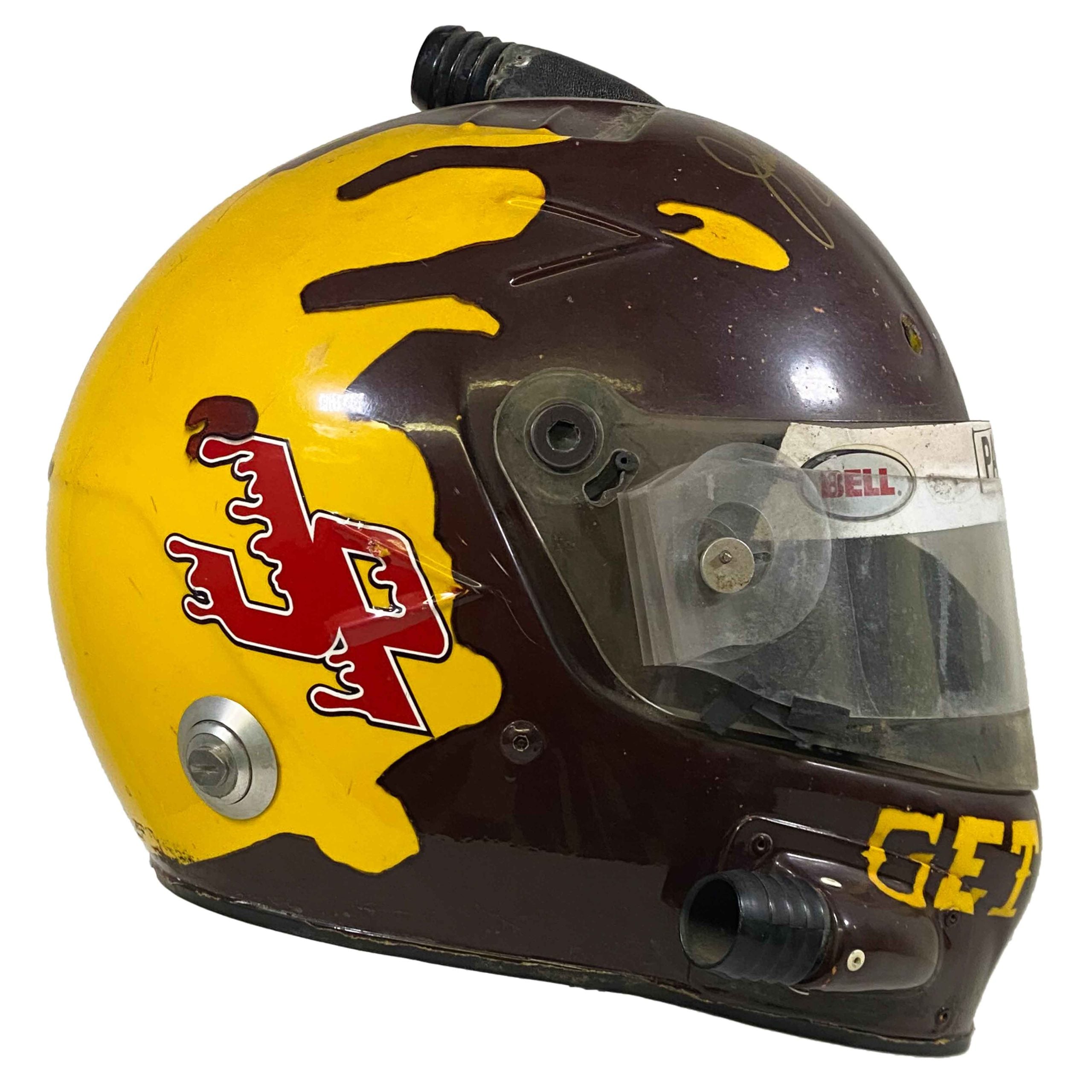 2000 Johnny Parsons Jr. Signed Race Used "Getting Dirty" Sprint Car Helmet