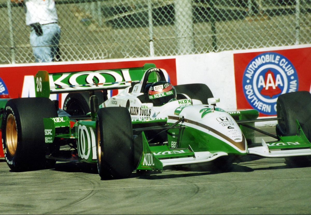 2000 Paul Tracy Race Used Team Kool Green Indycar Rear Wing Endplate
