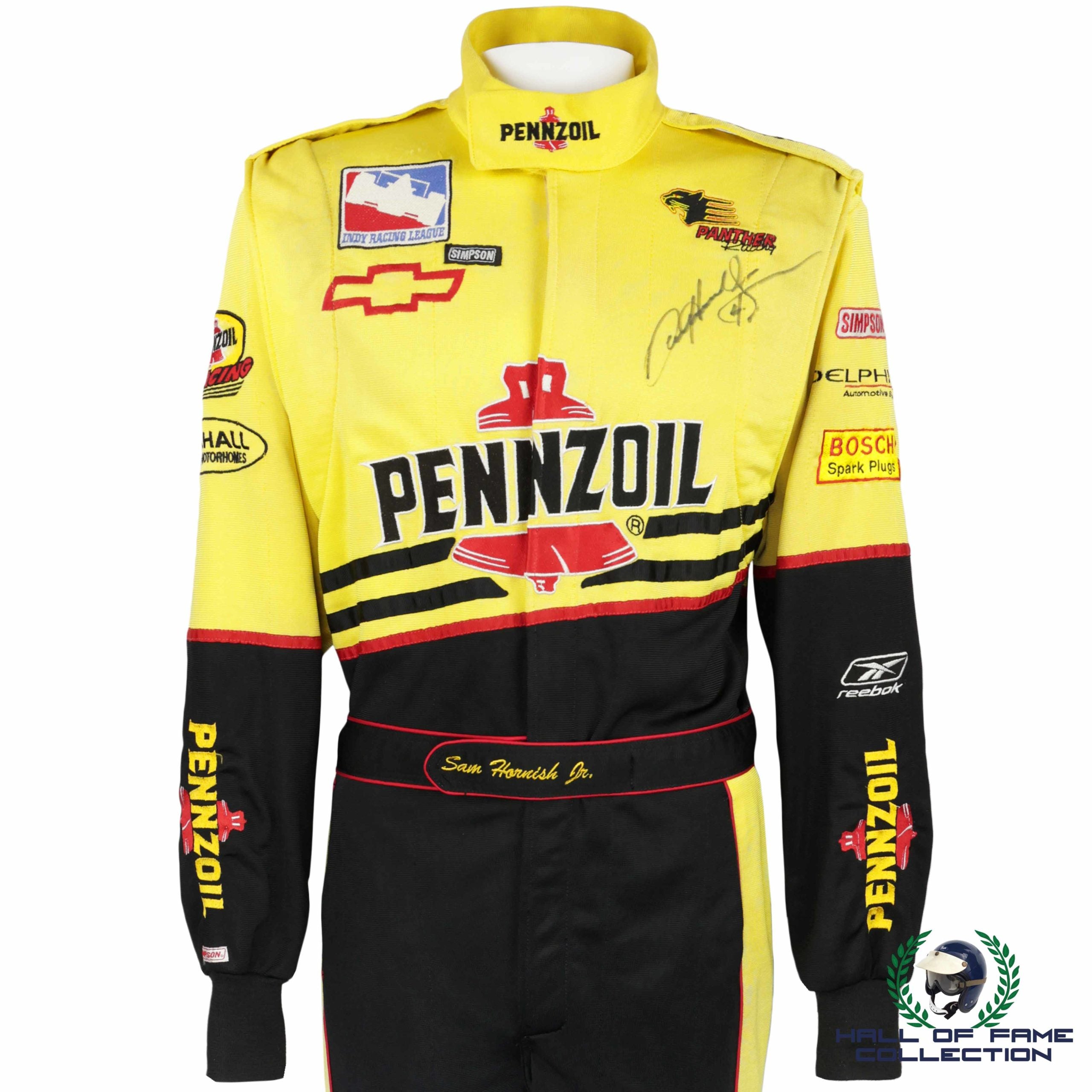 2002 Sam Hornish Jr. Signed Championship Used Panther Racing Simpson IndyCar Suit