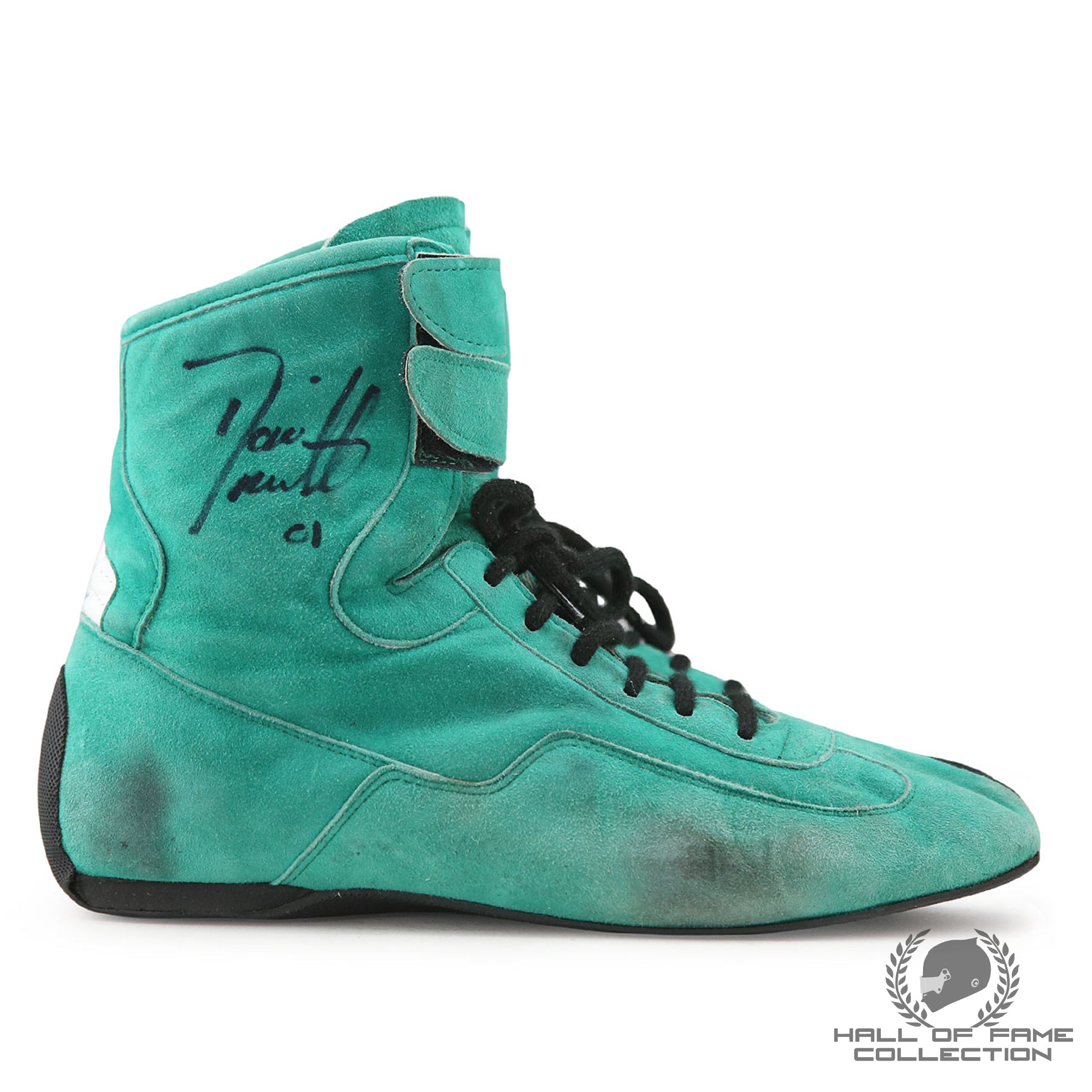 2001 Dario Franchitti Signed Race Used Team Kool Green IndyCar Boots