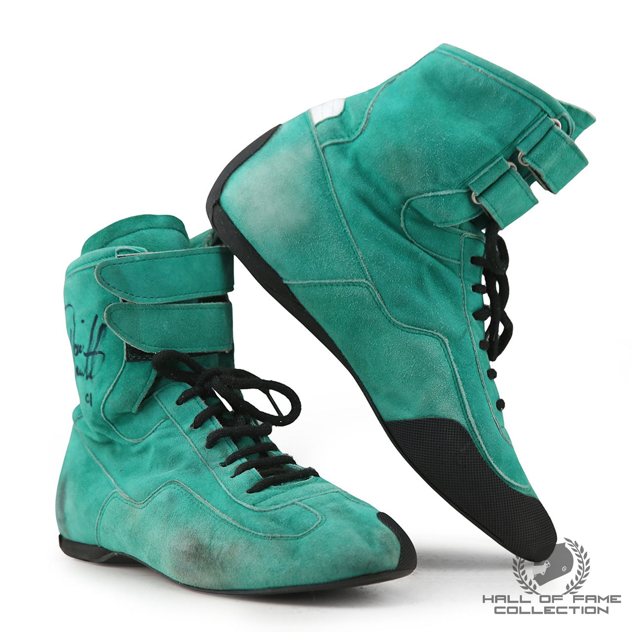 2001 Dario Franchitti Signed Race Used Team Kool Green IndyCar Boots