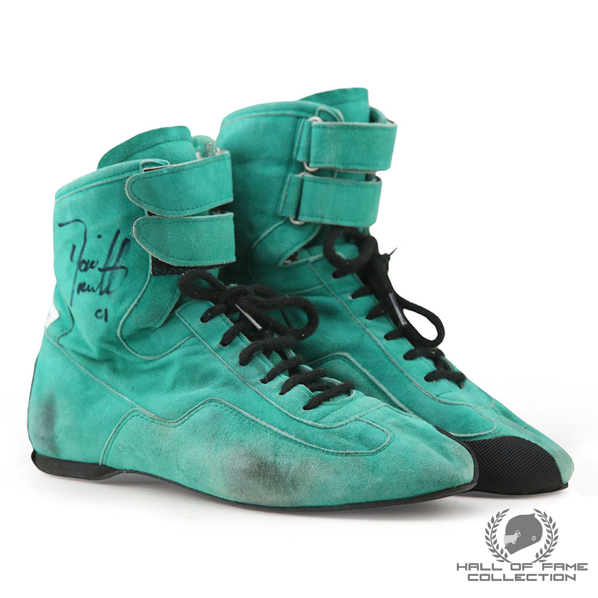 2001 Dario Franchitti Signed Race Used Team Kool Green IndyCar Boots