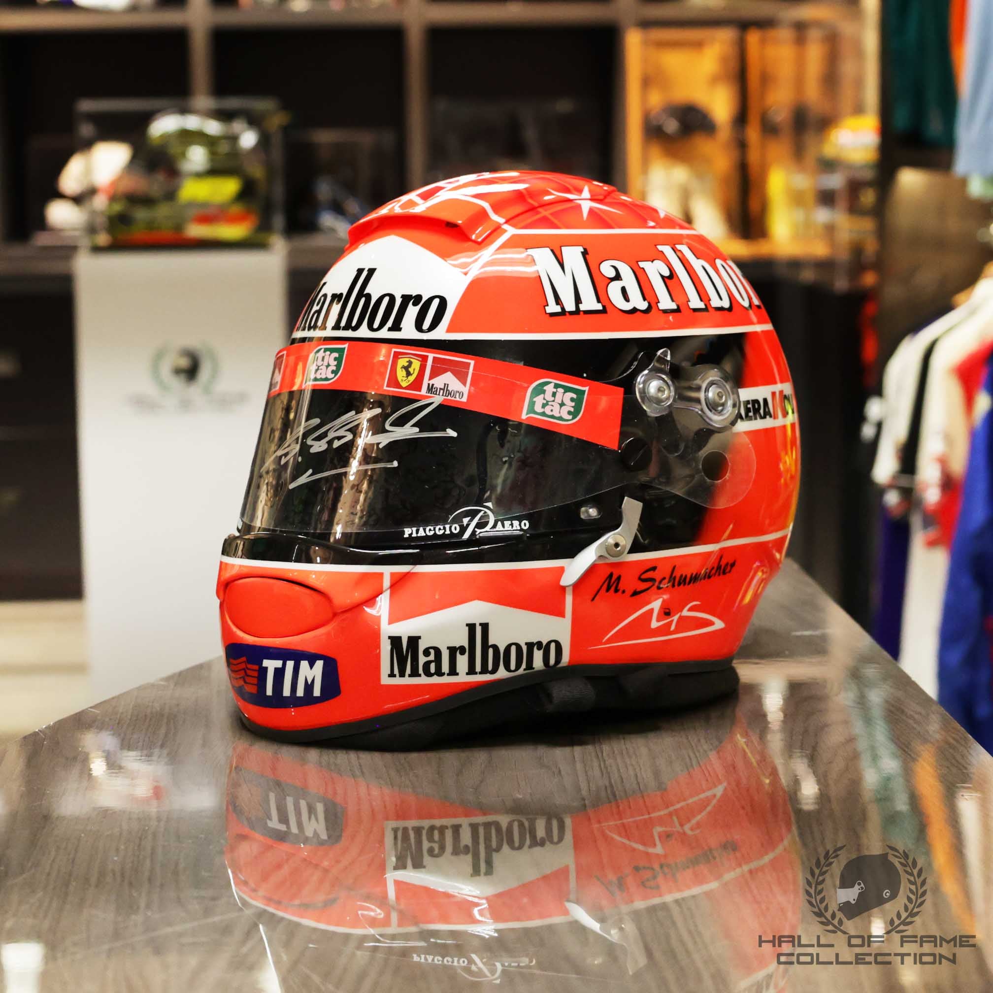 2001 Michael Schumacher Signed Schuberth RF1 Replica Scuderia Ferrari Helmet