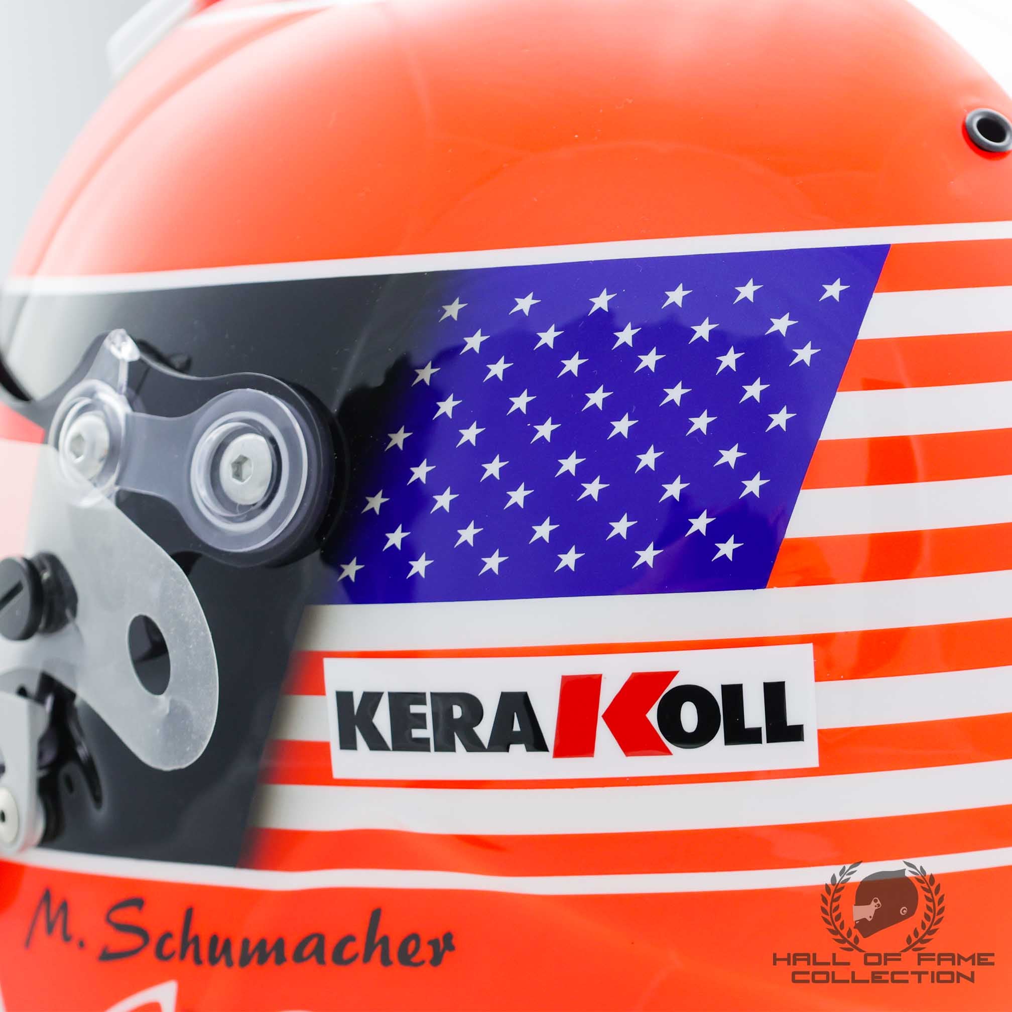 2001 Michael Schumacher Signed US GP Schuberth RF1 Replica Scuderia Ferrari Helmet - RG
