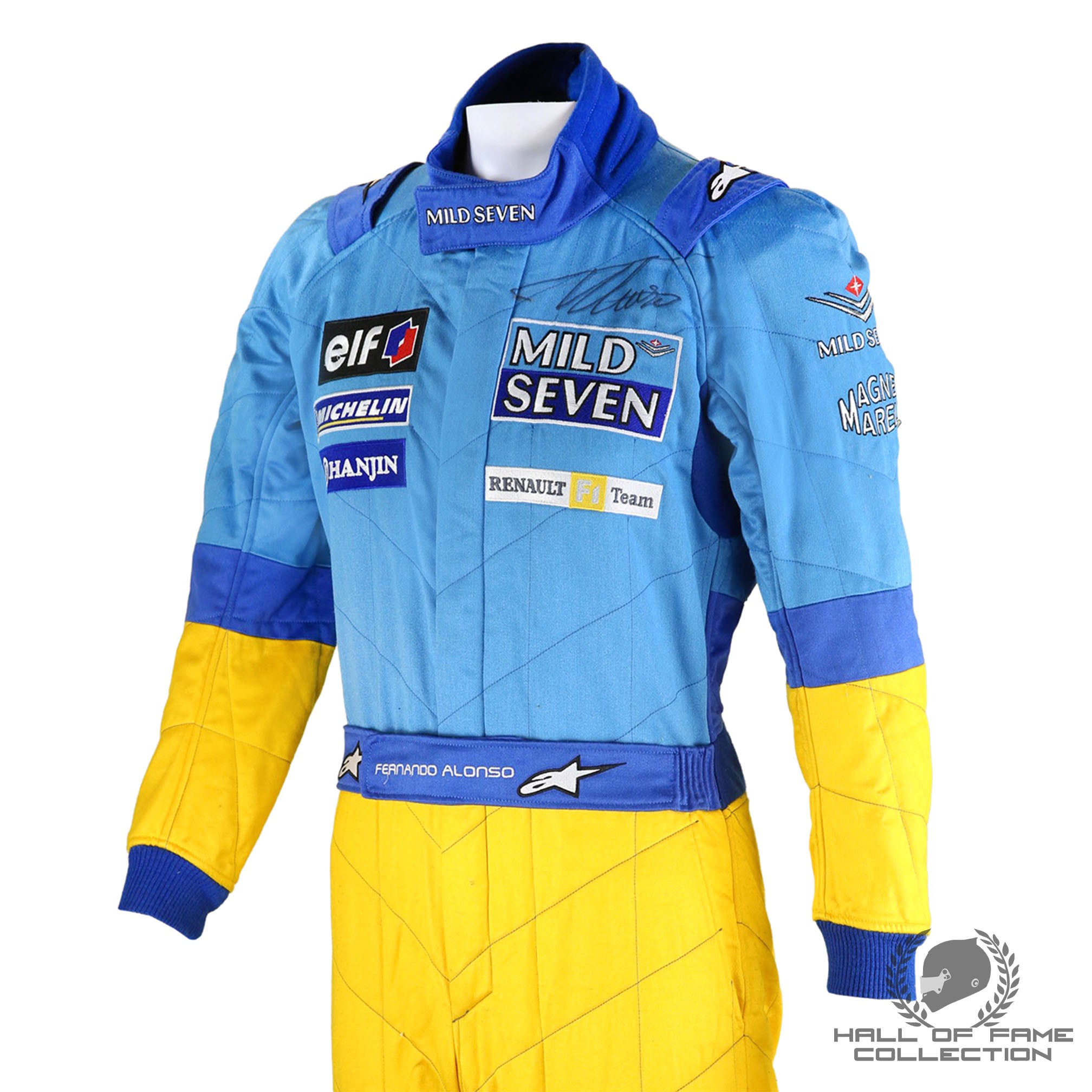 2002 Fernando Alonso Signed Used Mild Seven Renault F1 Suit