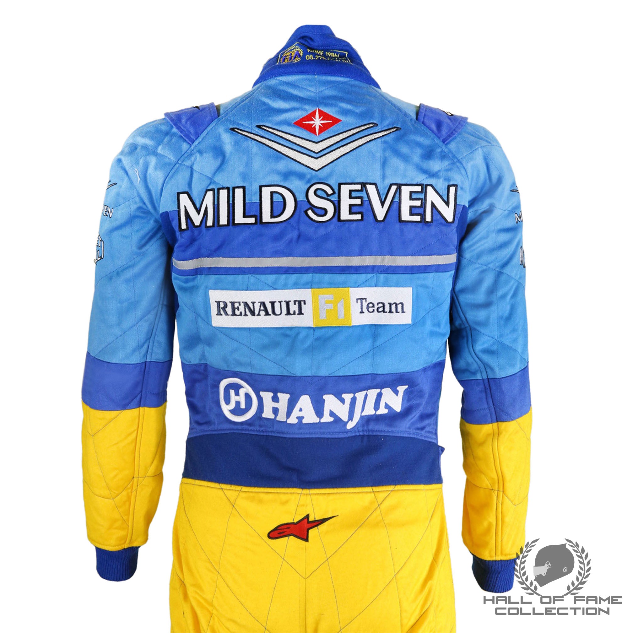 2002 Fernando Alonso Signed Used Mild Seven Renault F1 Suit With Bonus Helmet