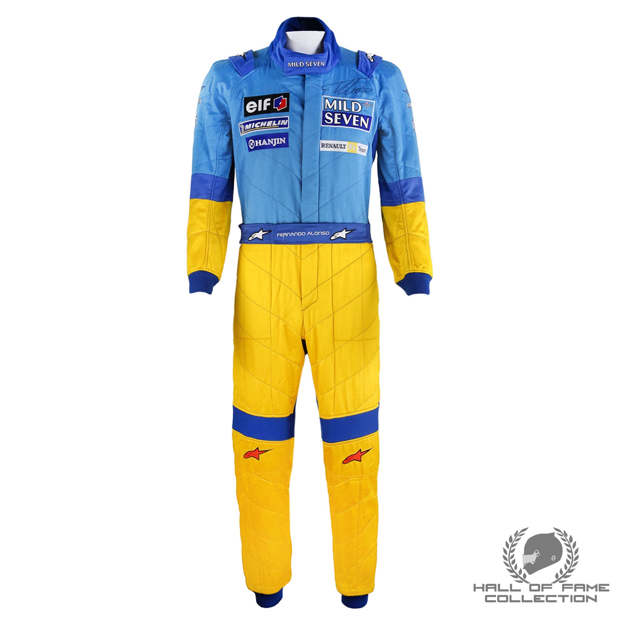 2002 Fernando Alonso Signed Used Mild Seven Renault F1 Suit