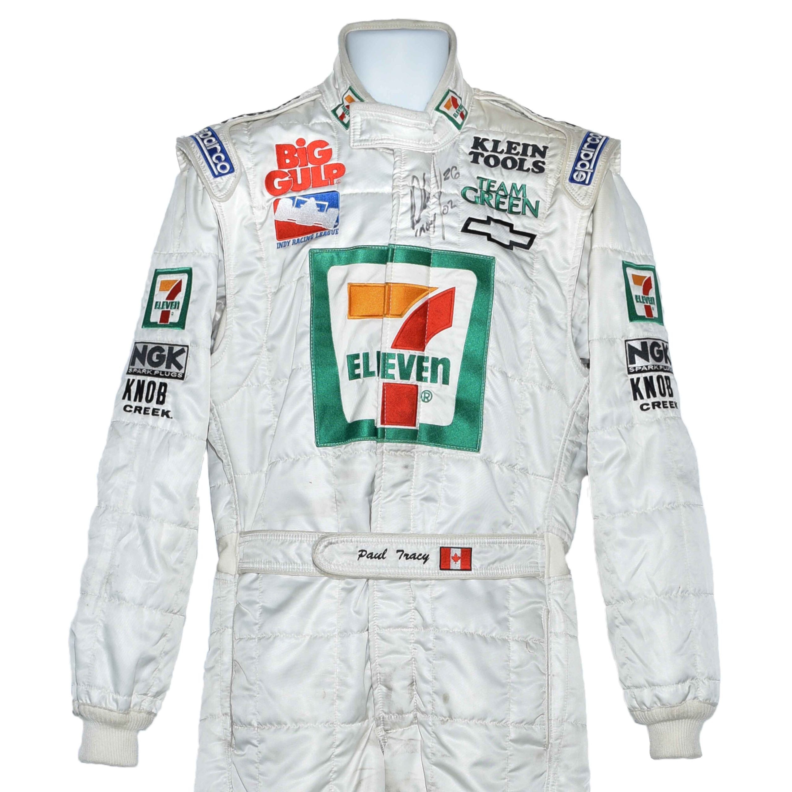 2002 Paul Tracy Signed Indy 500 Used Team Green IndyCar Suit