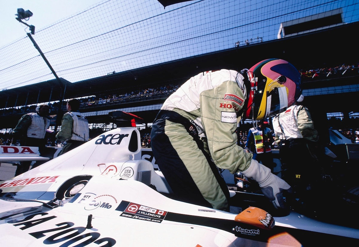 2002 Jacques Villeneuve Signed Race Used U.S. GP & Japan GP BAR F1 Helmet