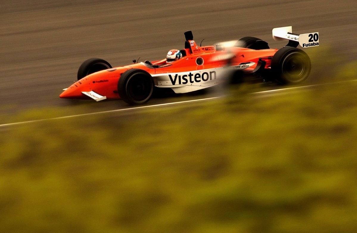 2002 Townsend Bell Signed Race Used Visteon Patrick Racing Bell Dominator IndyCar Helmet