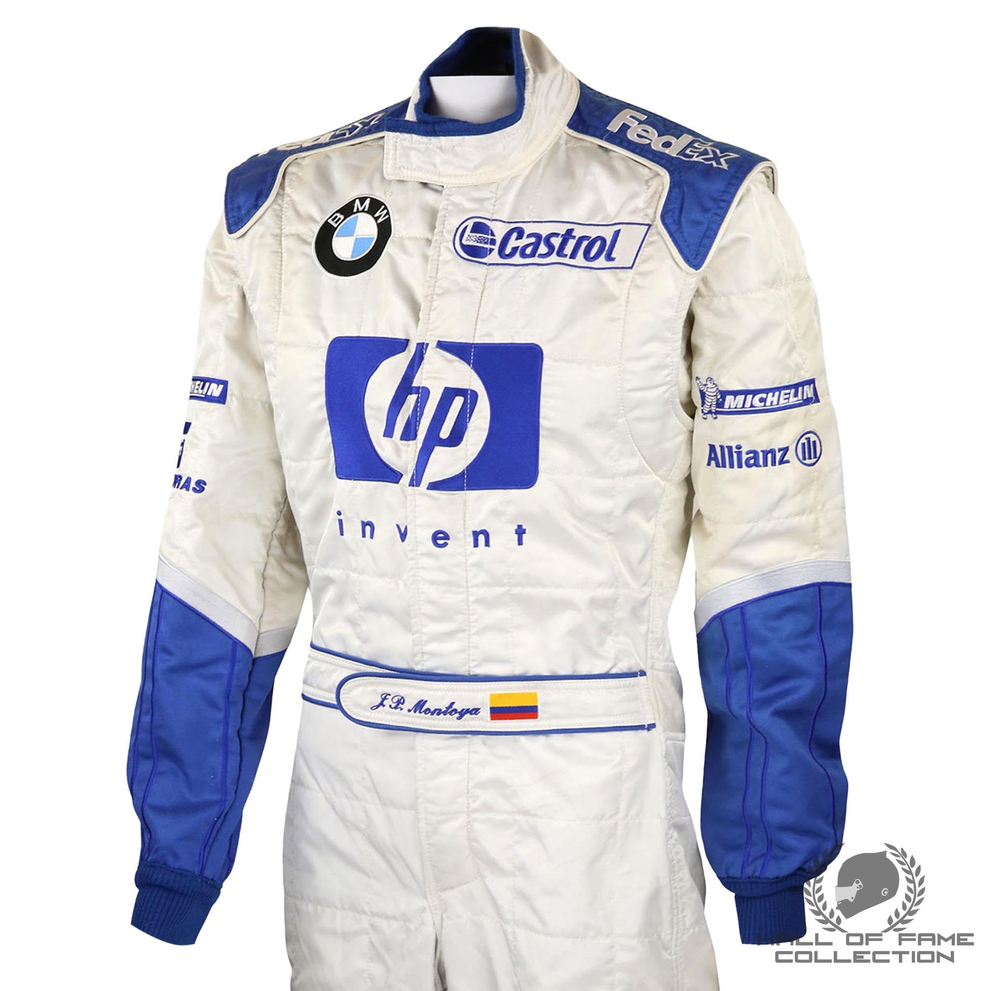 2003 Juan Pablo Montoya Signed Race Used BMW Williams F1 Suit