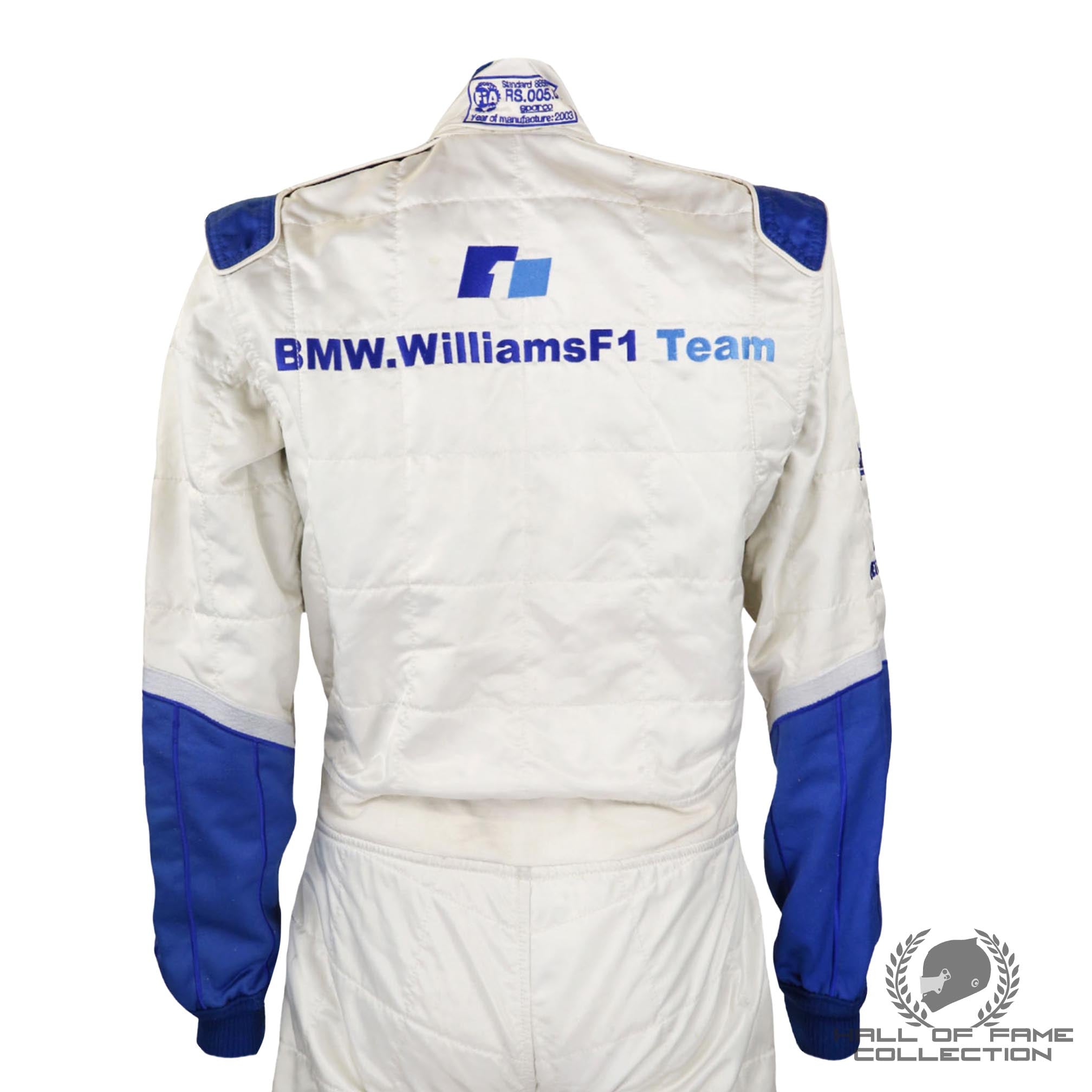 2003 Juan Pablo Montoya Signed Race Used BMW Williams F1 Suit