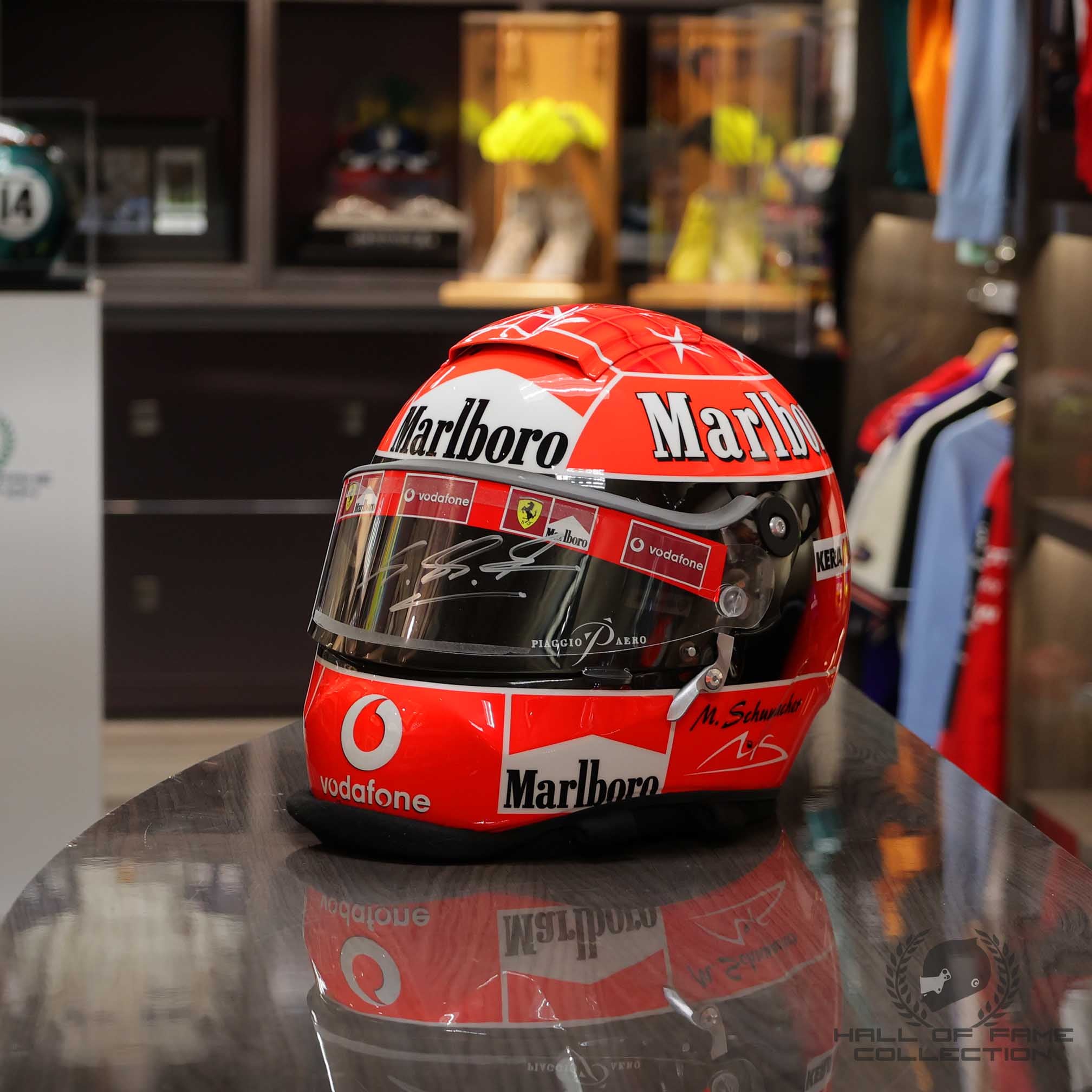 2002 Michael Schumacher Signed Schuberth RF1 Replica Scuderia Ferrari F1 Helmet