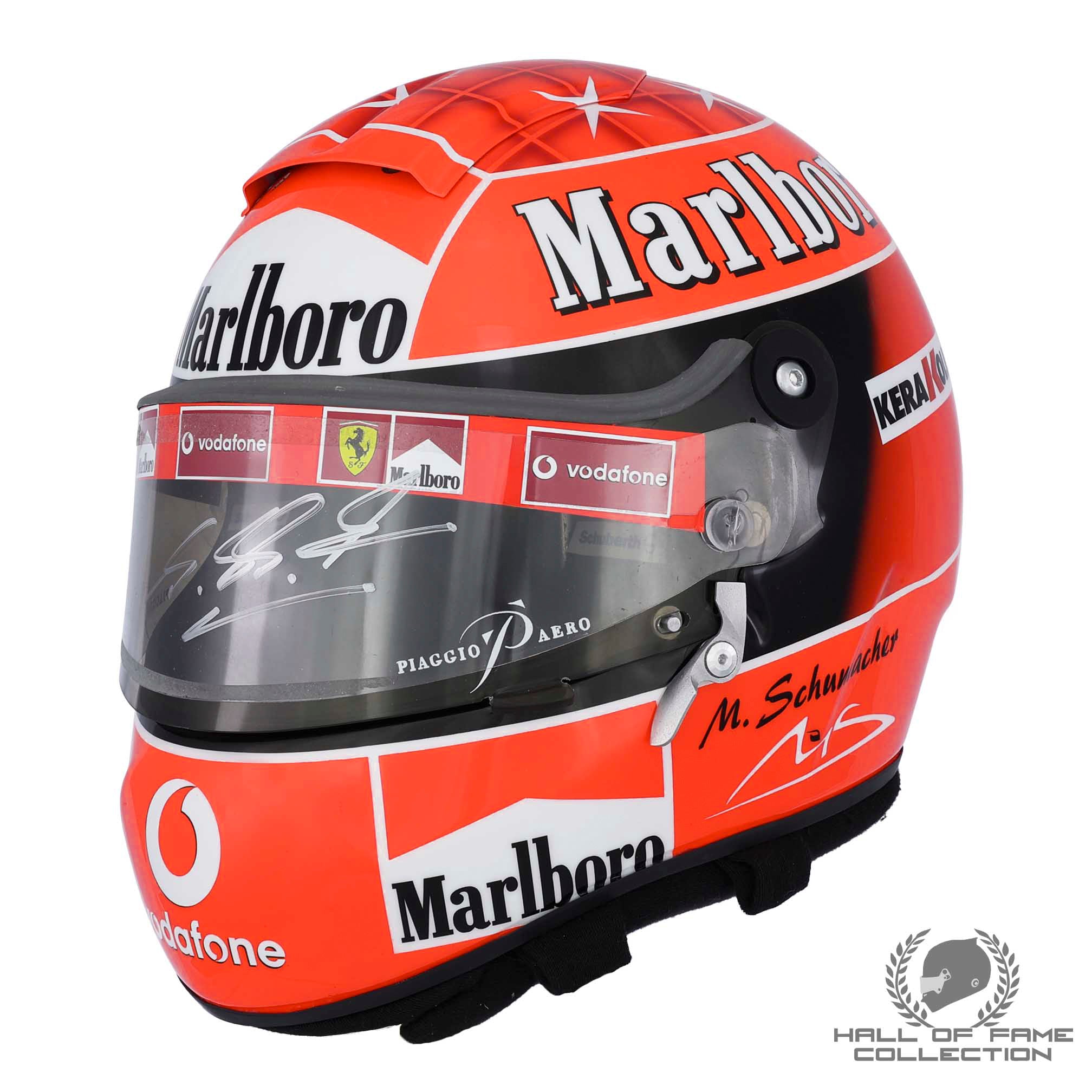 2002 Michael Schumacher Signed Schuberth RF1 Replica Scuderia Ferrari F1 Helmet