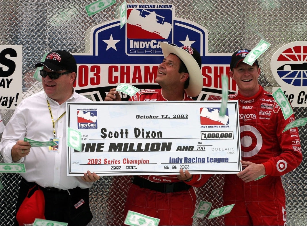 2003 Scott Dixon Race Used Target Chip Ganassi Racing First Championship IndyCar Helmet