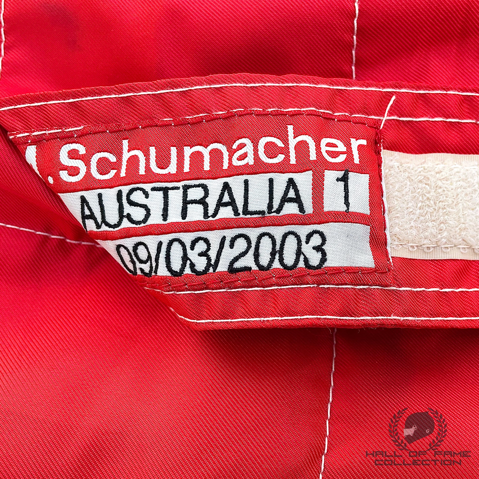 2003 Michael Schumacher Championship Season Australian GP Race Used Scuderia Ferrari F1 Suit