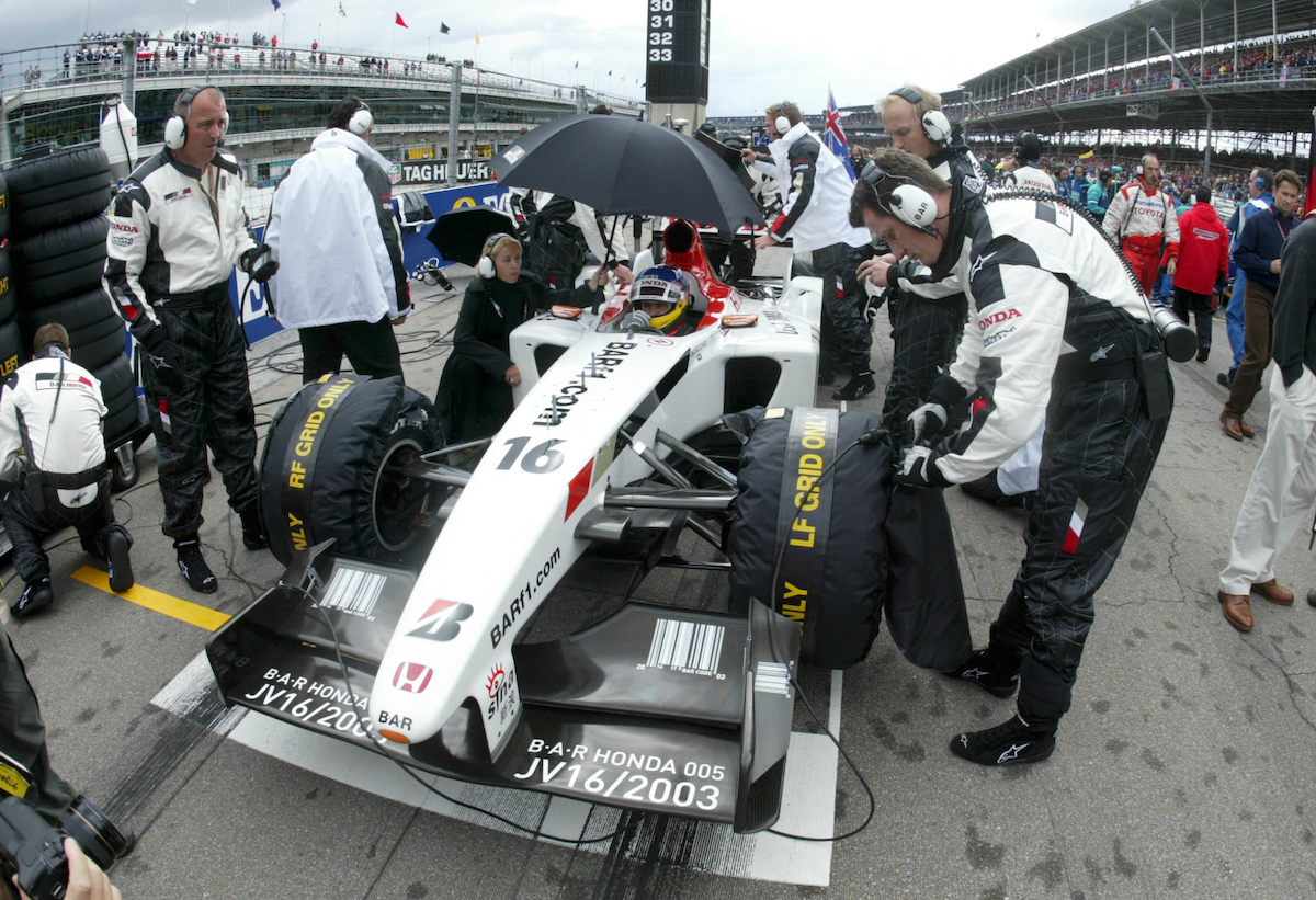 2003 Jacques Villeneuve Signed United States GP Race Used BAR Honda F1 Helmet