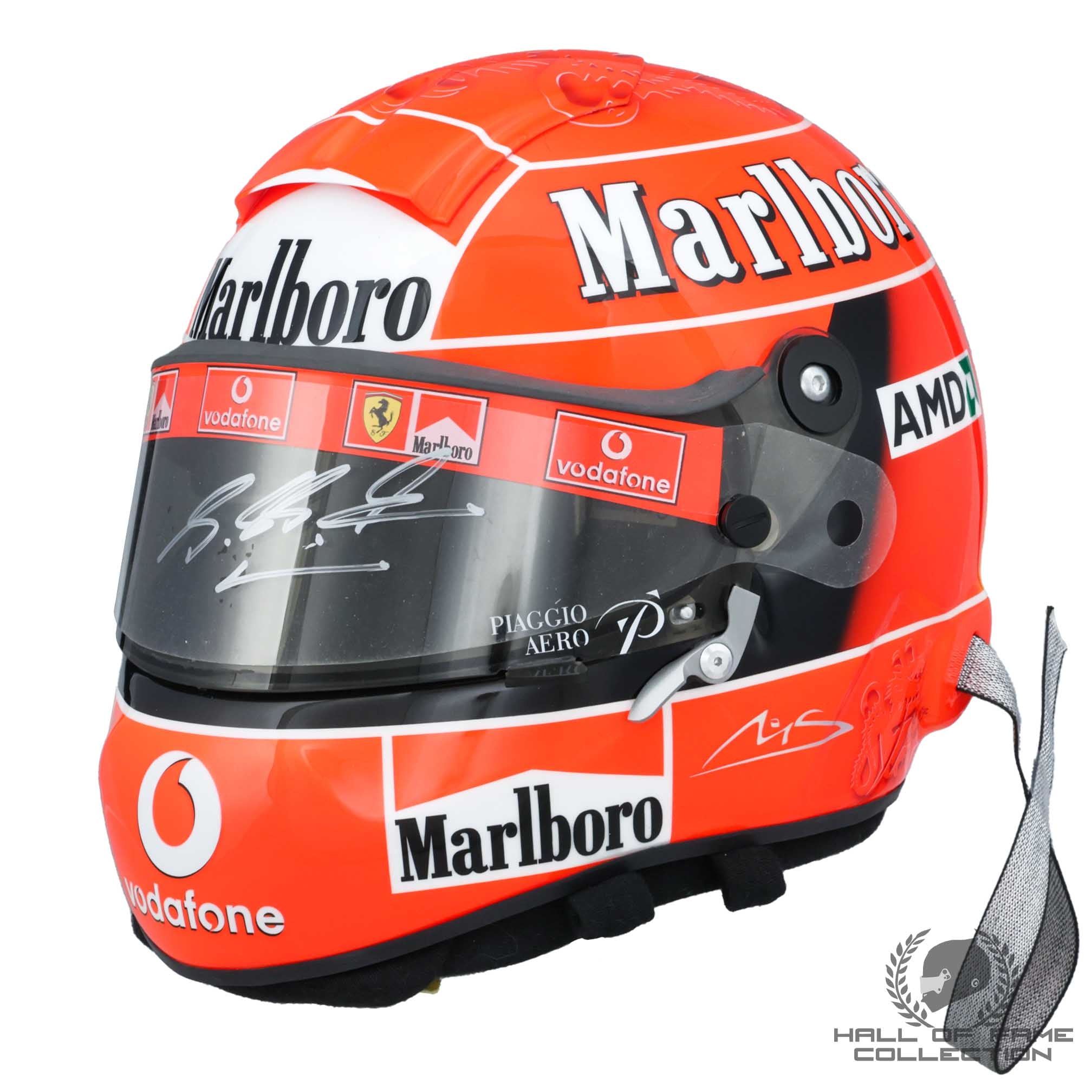 2004 Michael Schumacher Signed Chinese Dragon Schuberth RF1 Replica Scuderia Ferrari Helmet