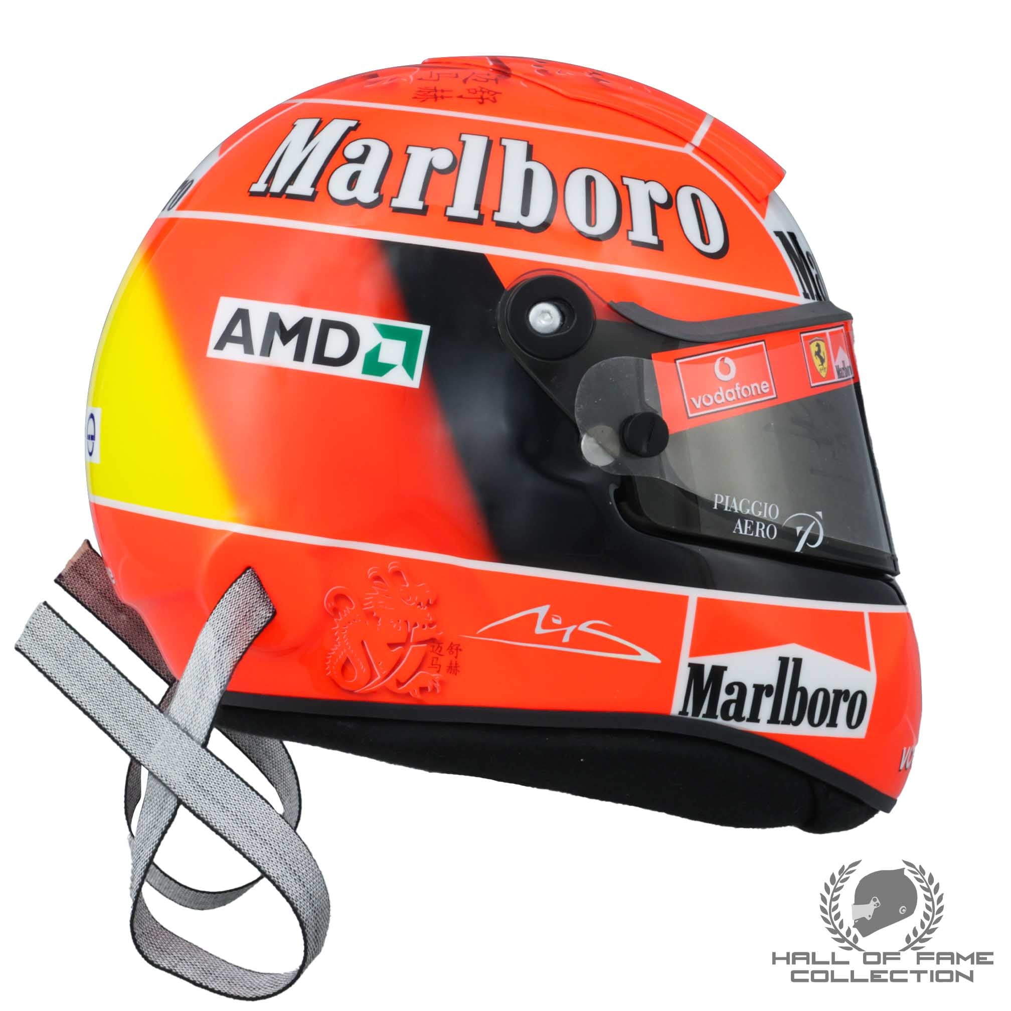 2004 Michael Schumacher Signed Chinese Dragon Schuberth RF1 Replica Scuderia Ferrari Helmet