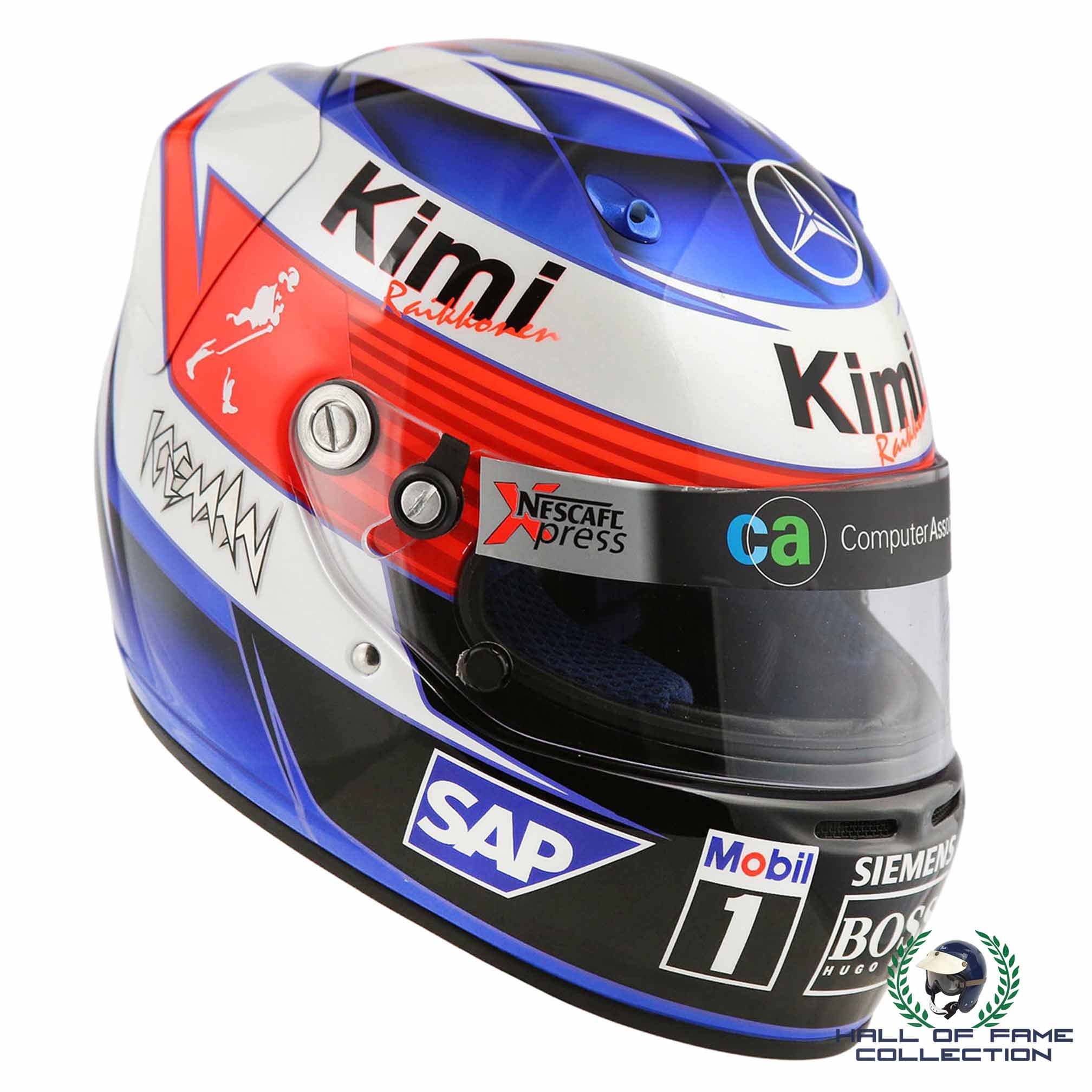 2005 Kimi Raikkonen Signed Replica Arai McLaren Mercedes Benz F1 Helmet
