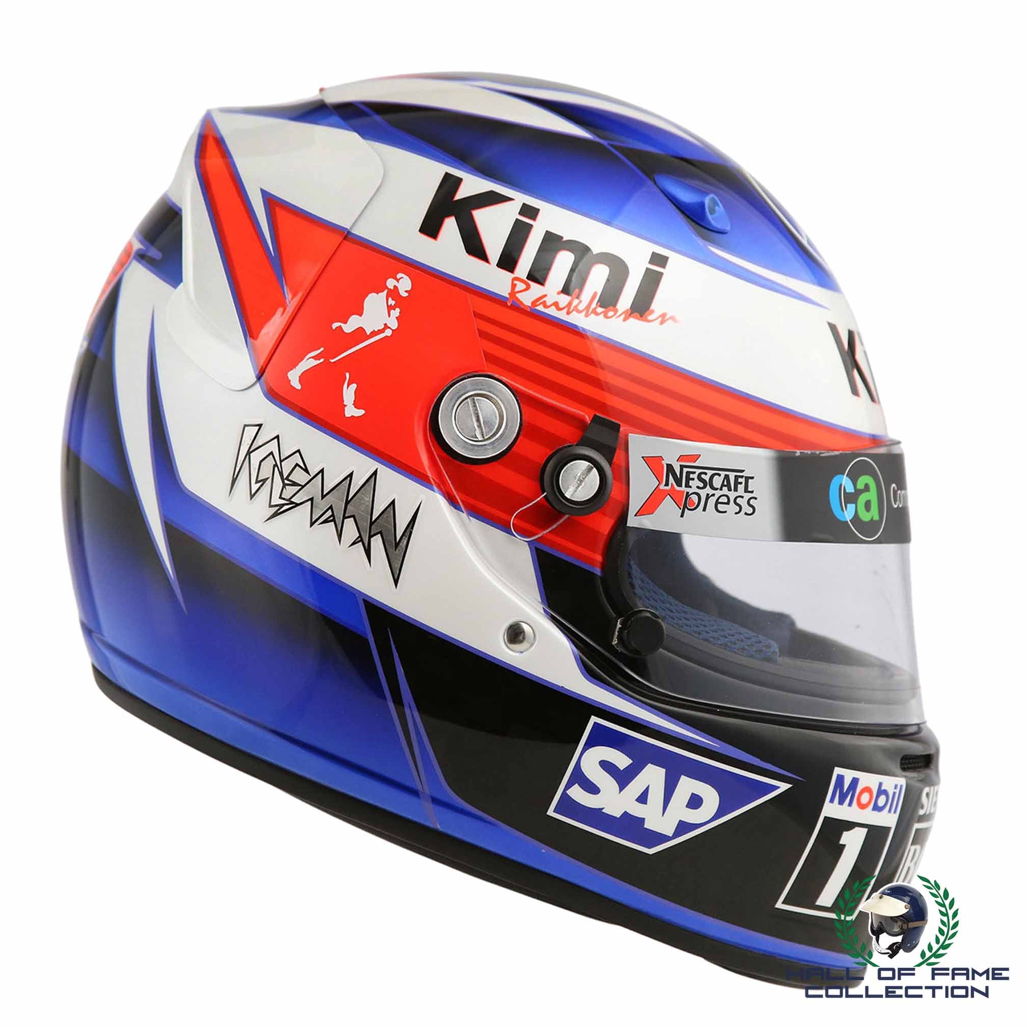 2005 Kimi Raikkonen Signed Replica Arai McLaren Mercedes Benz F1 Helmet