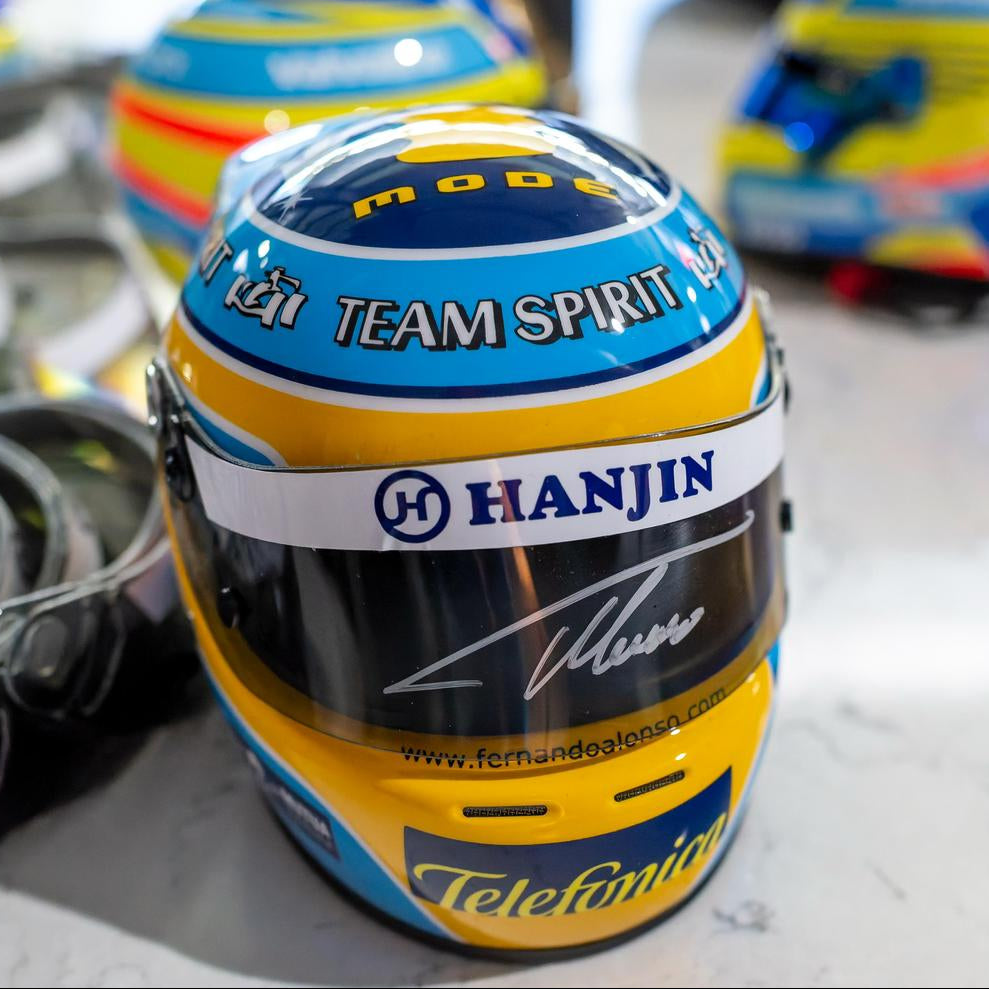 2006 Fernando Alonso Signed 20th Anniversary World Champion Renault 1:2 Scale F1 Helmet